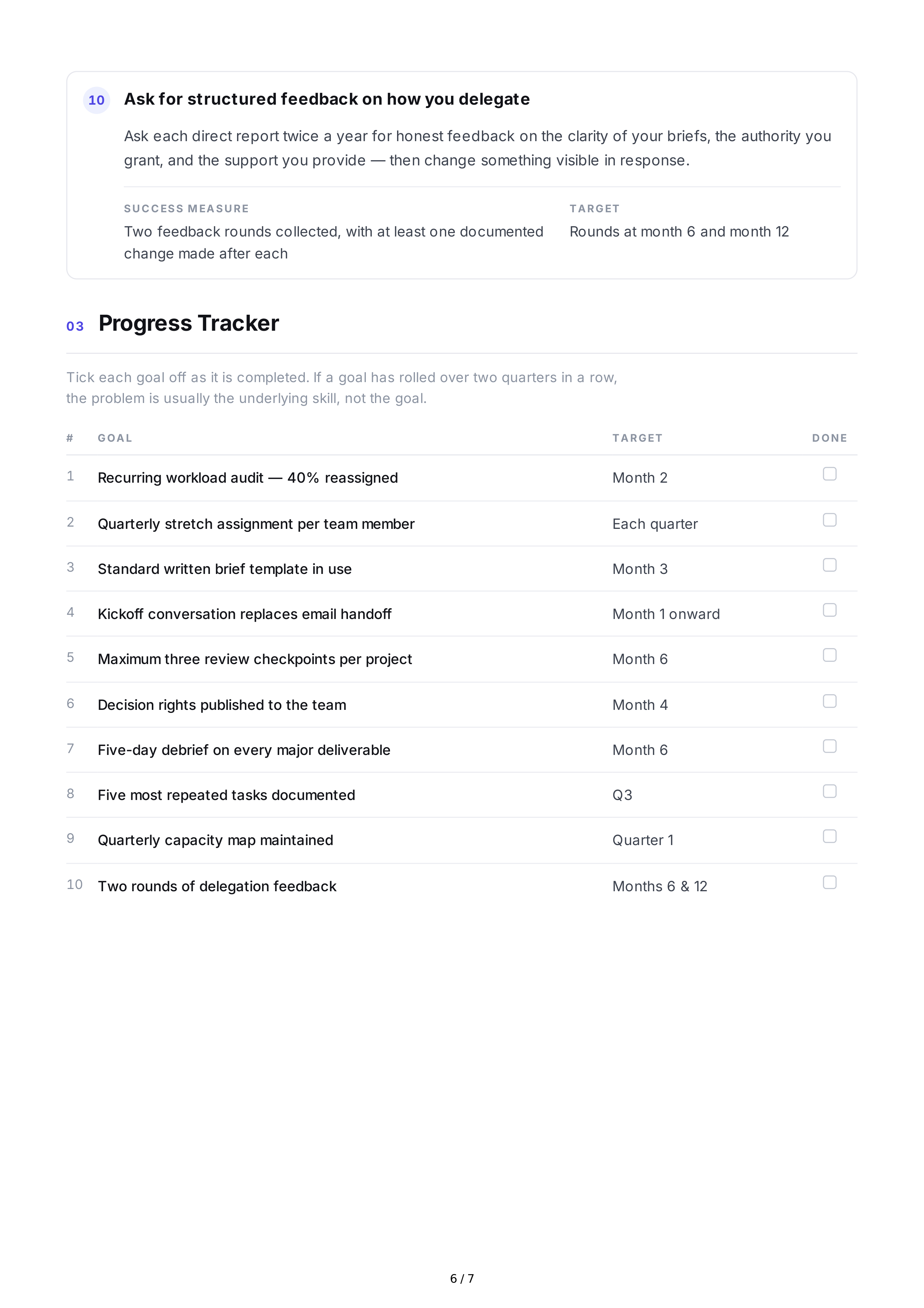 Delegation Professional Goals — page 6