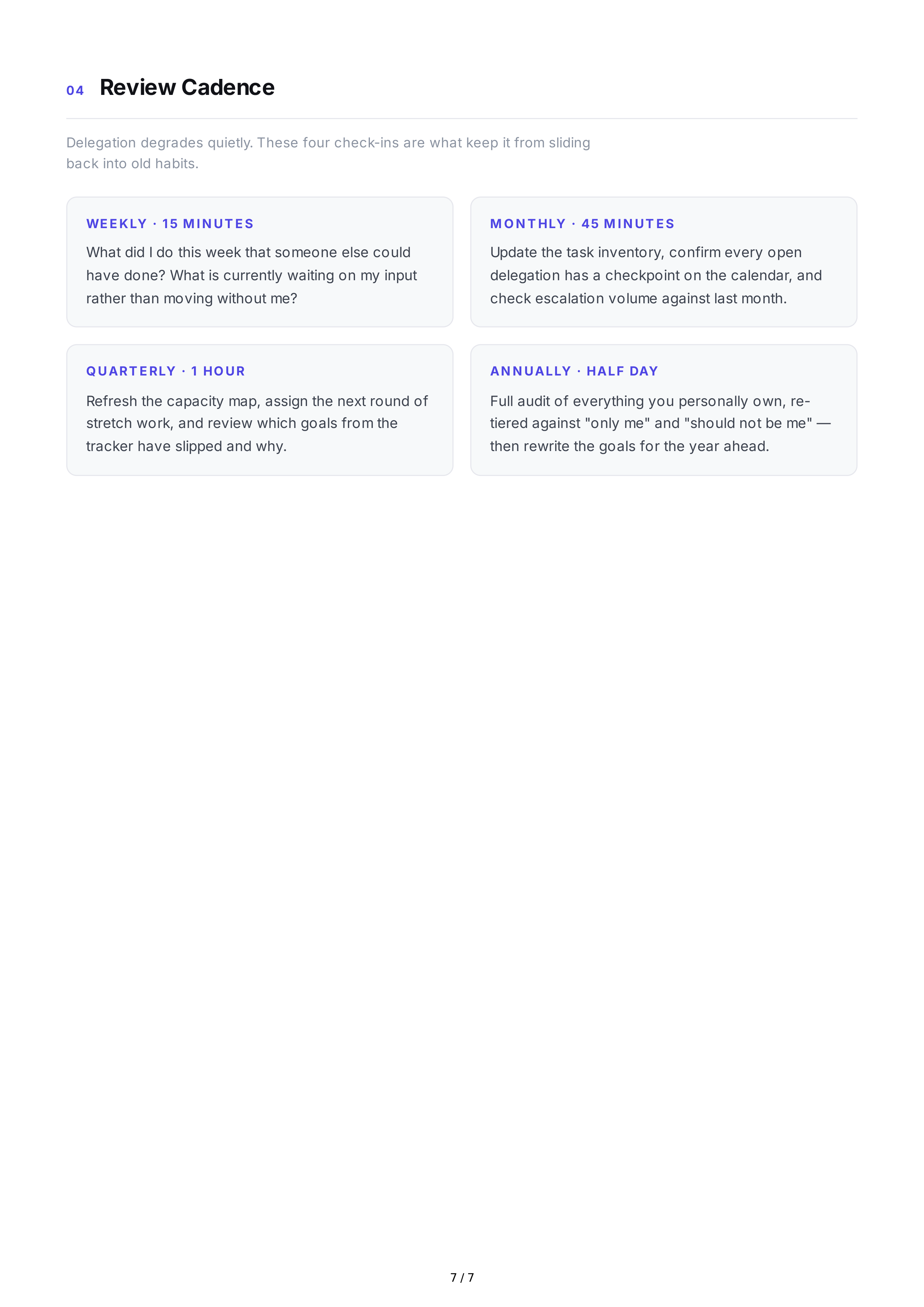 Delegation Professional Goals — page 7