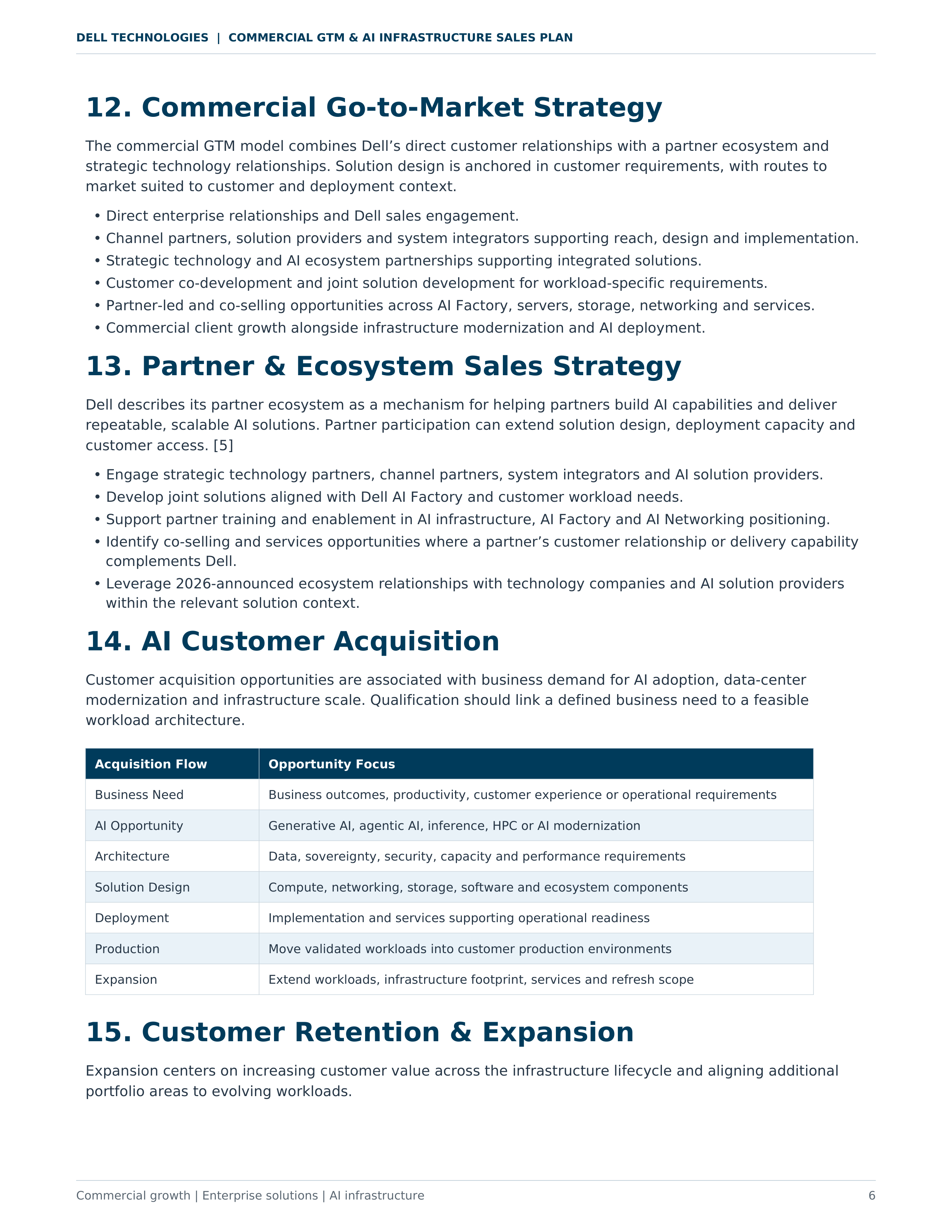 Dell Technologies Commercial GTM & AI Infrastructure Sales Plan — page 6