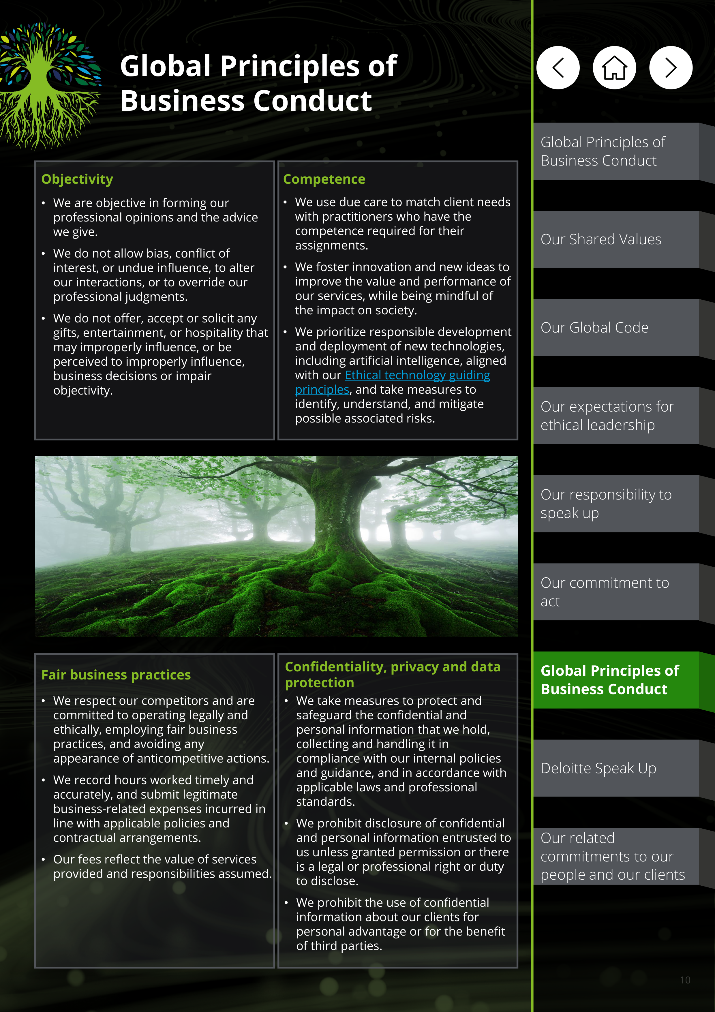 Deloitte Global Principles of Business Conduct Handbook — page 10