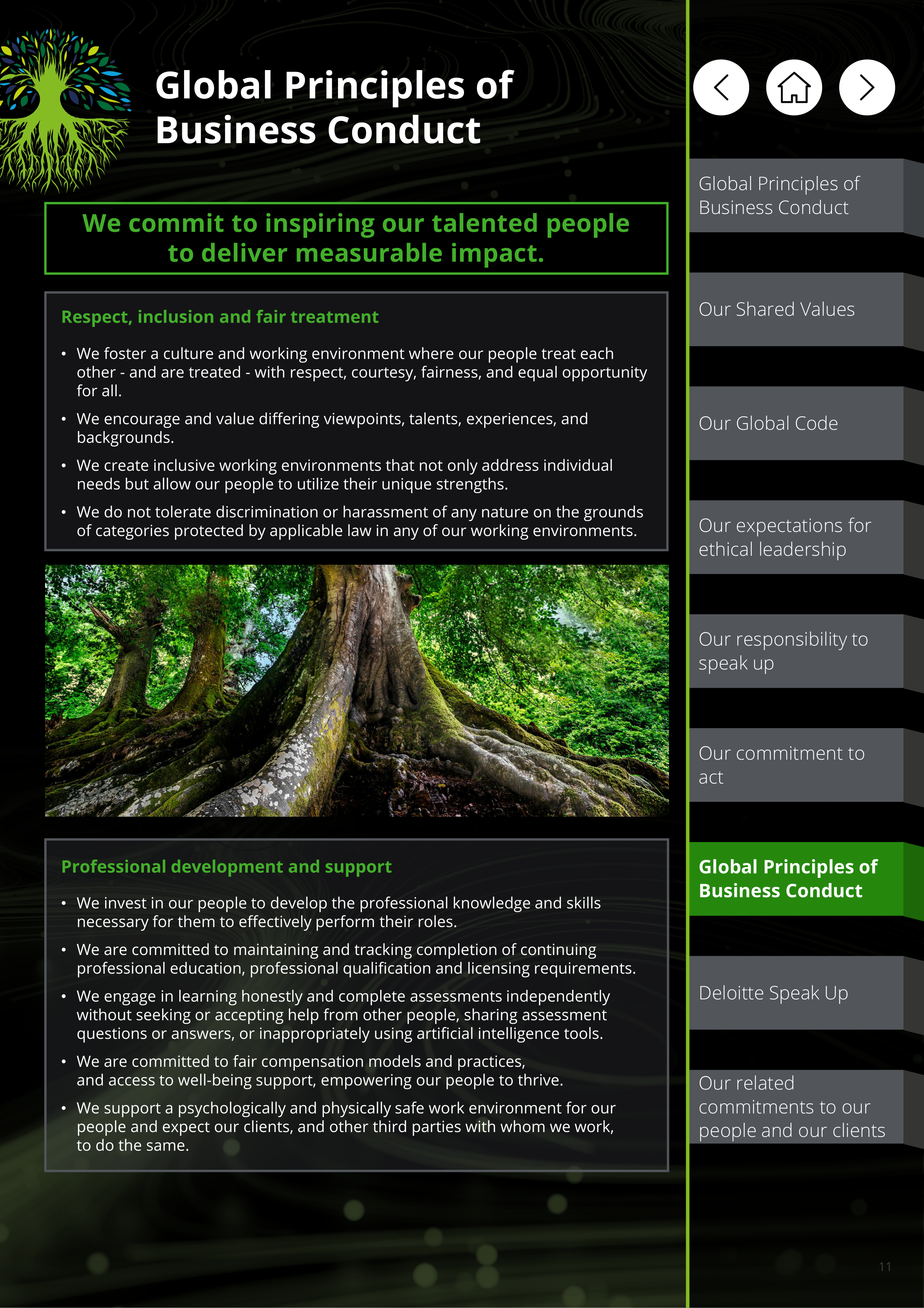 Deloitte Global Principles of Business Conduct Handbook — page 11