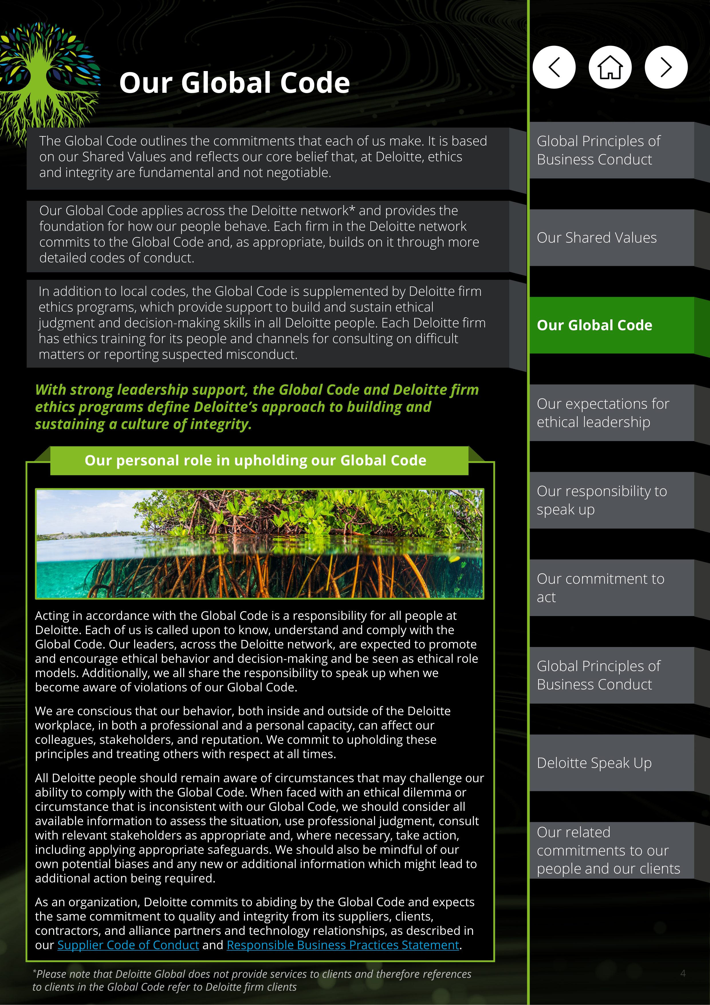 Deloitte Global Principles of Business Conduct Handbook — page 4