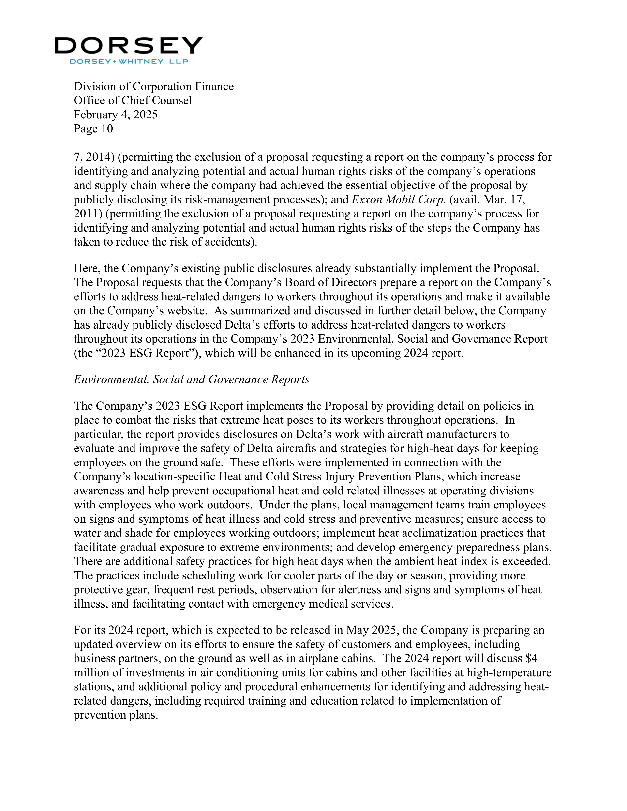 Delta Air Lines proposal  — page 10