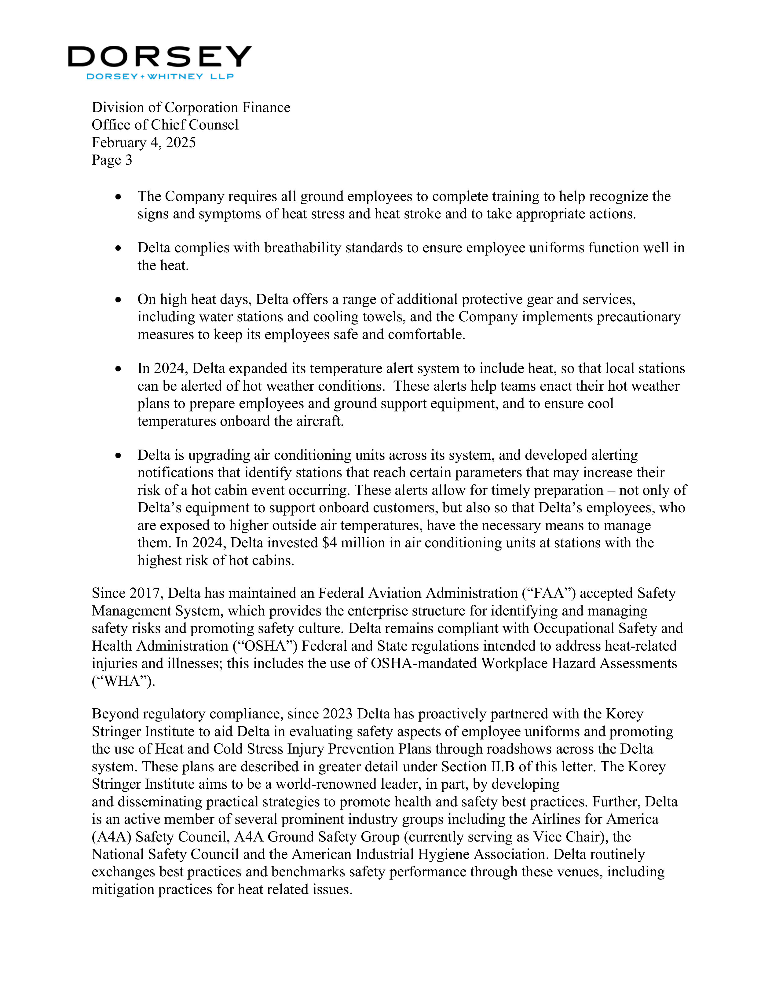 Delta Air Lines proposal  — page 3