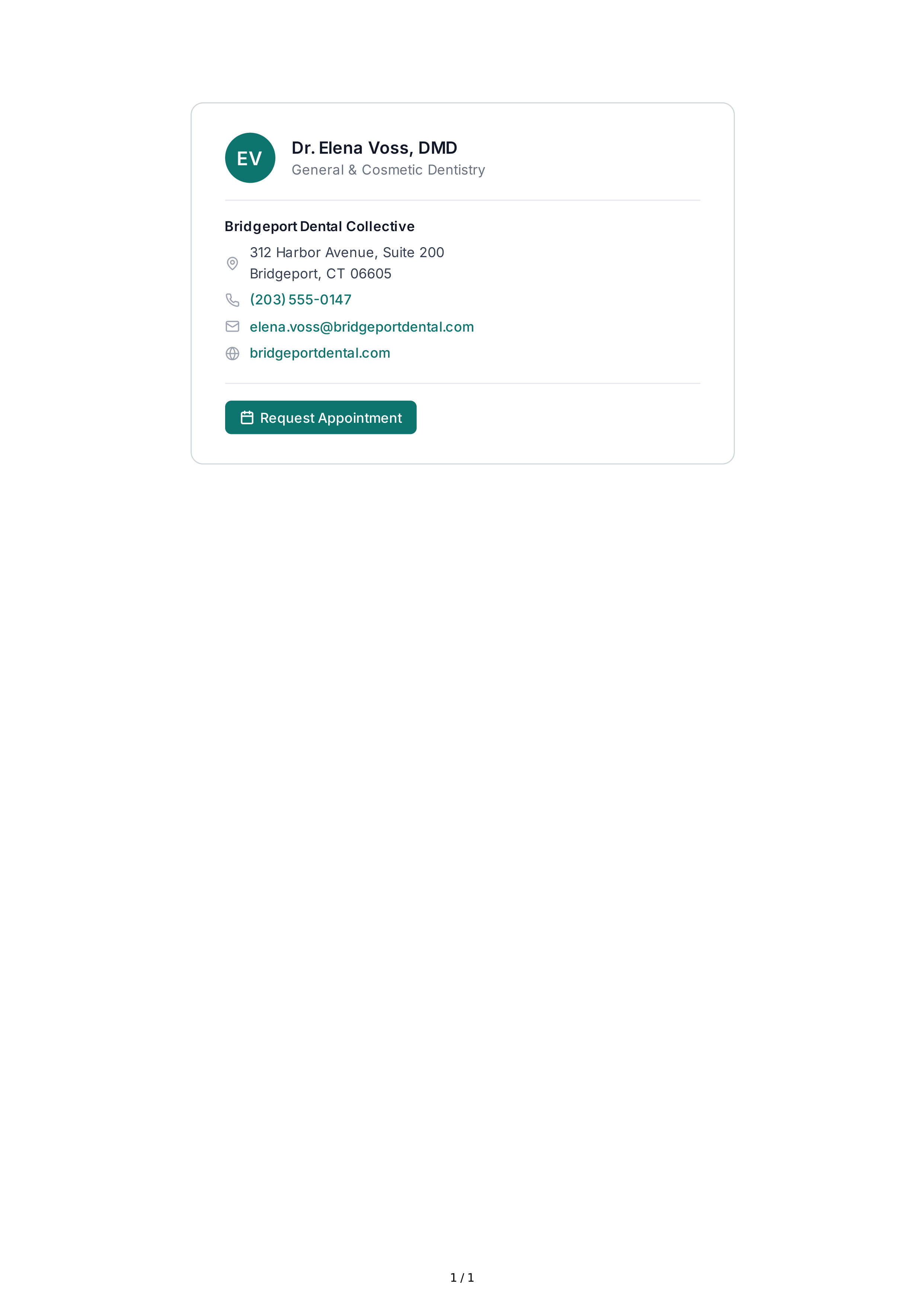 Dentist Email Signature — page 1