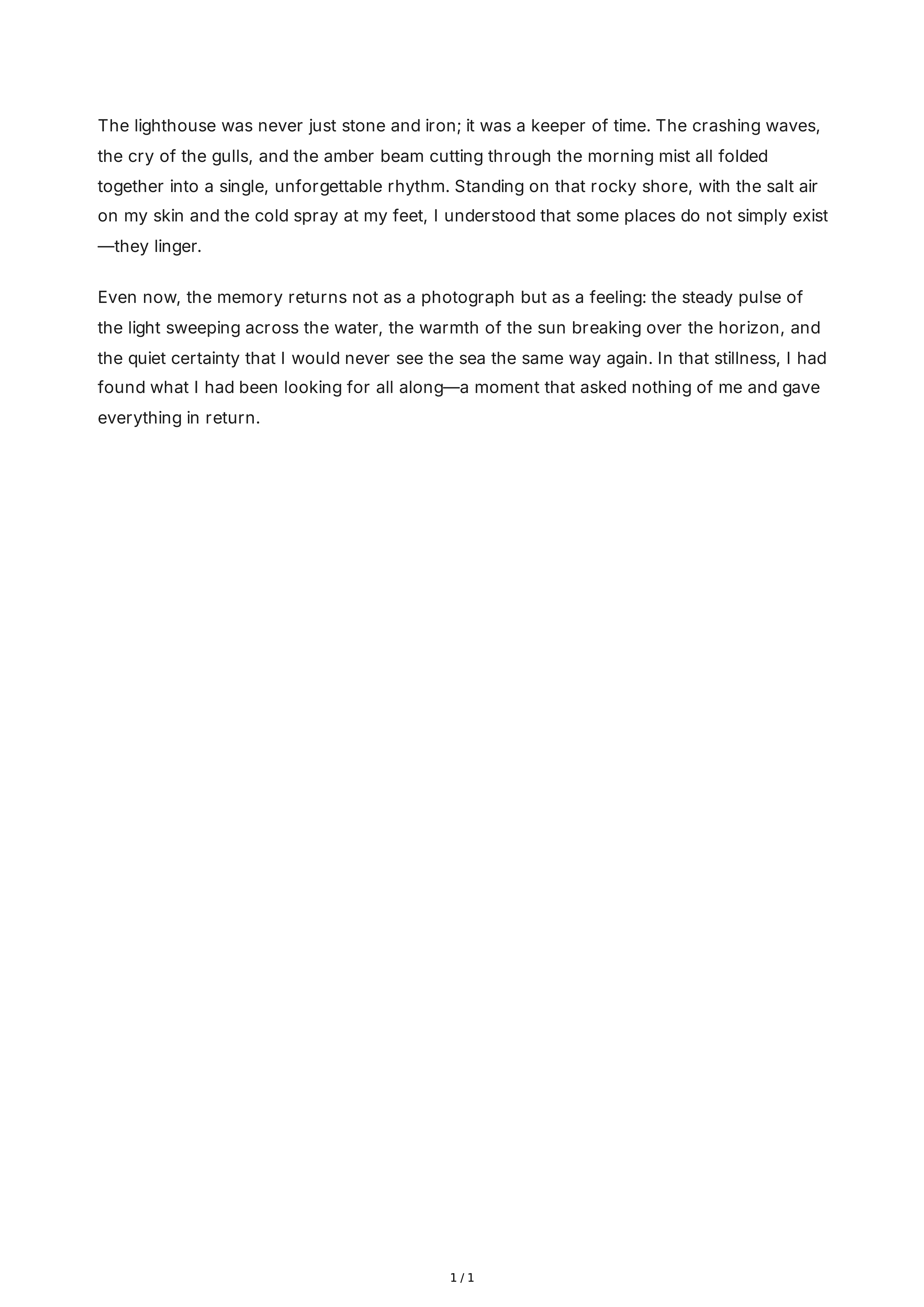 Descriptive Essay Conclusion Paragraph — page 1