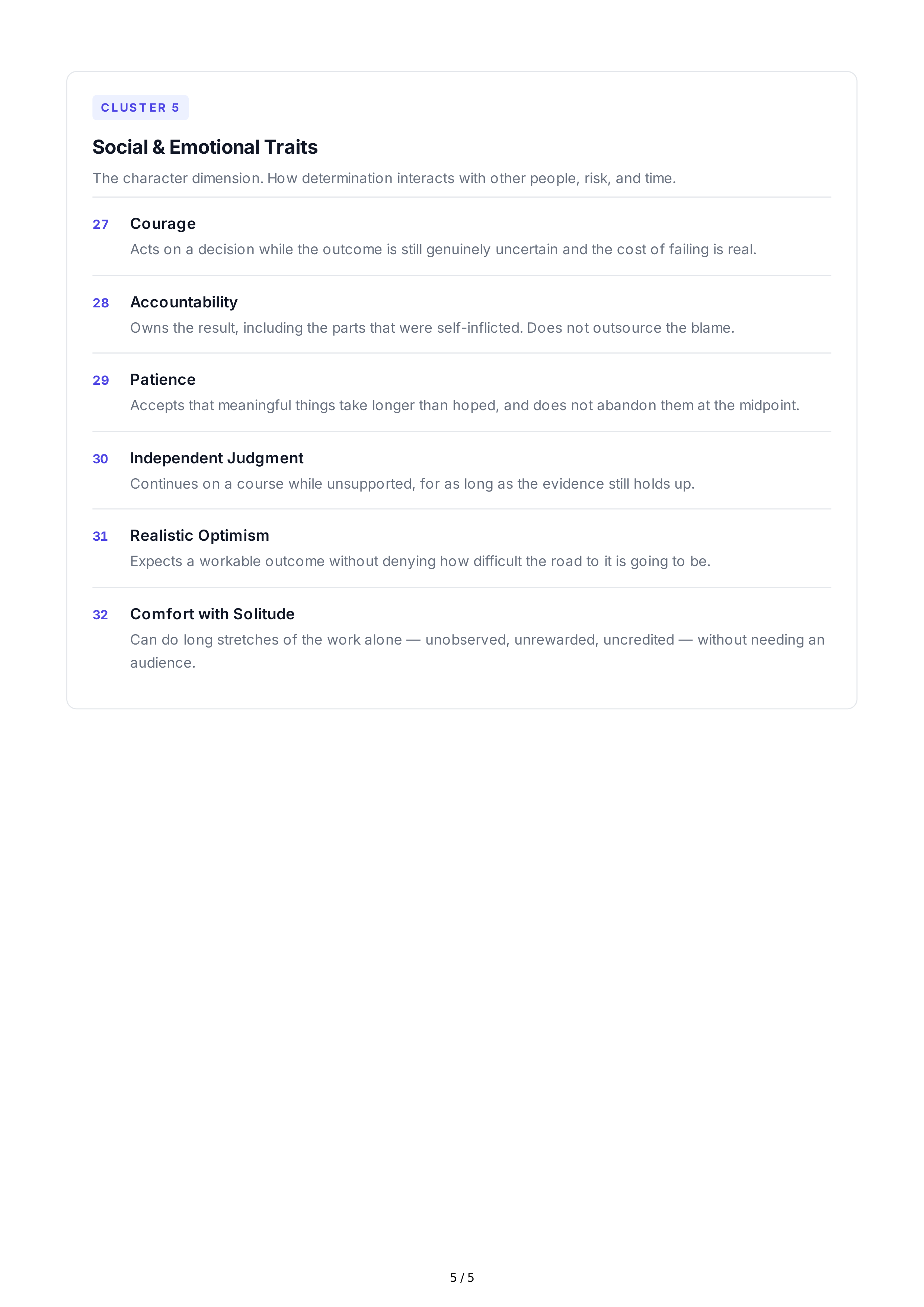 Determination Personality Traits — page 5