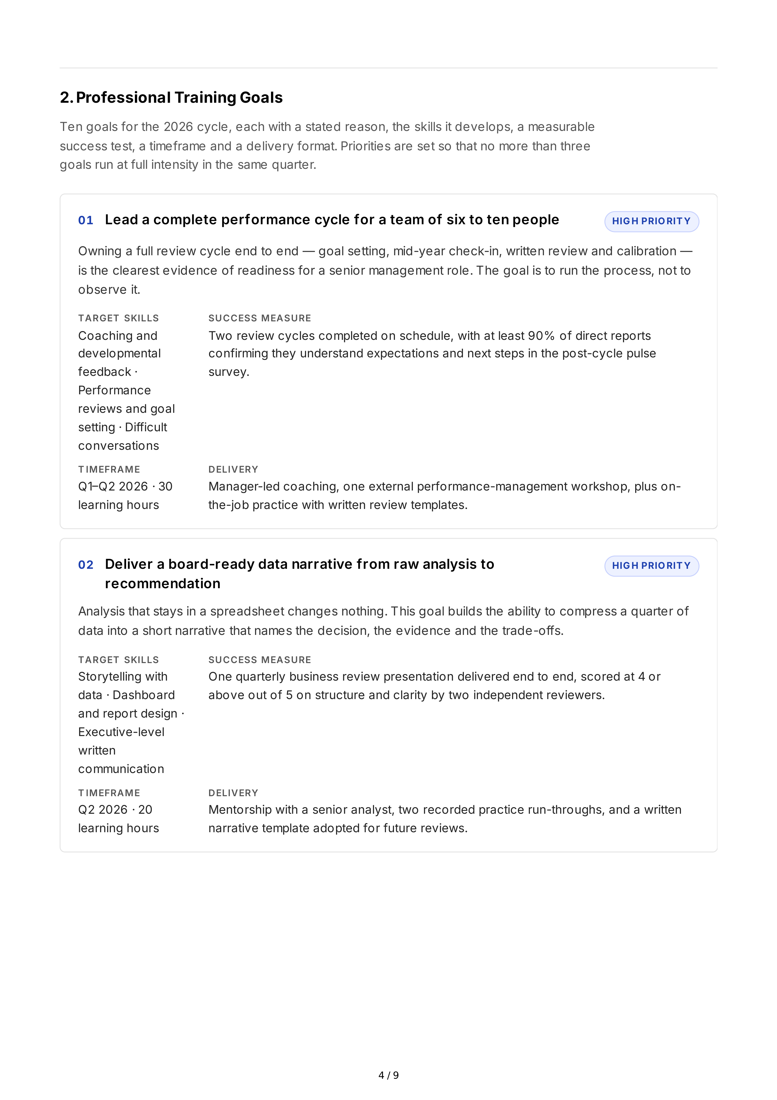Digital Literacy Professional Goals — page 4