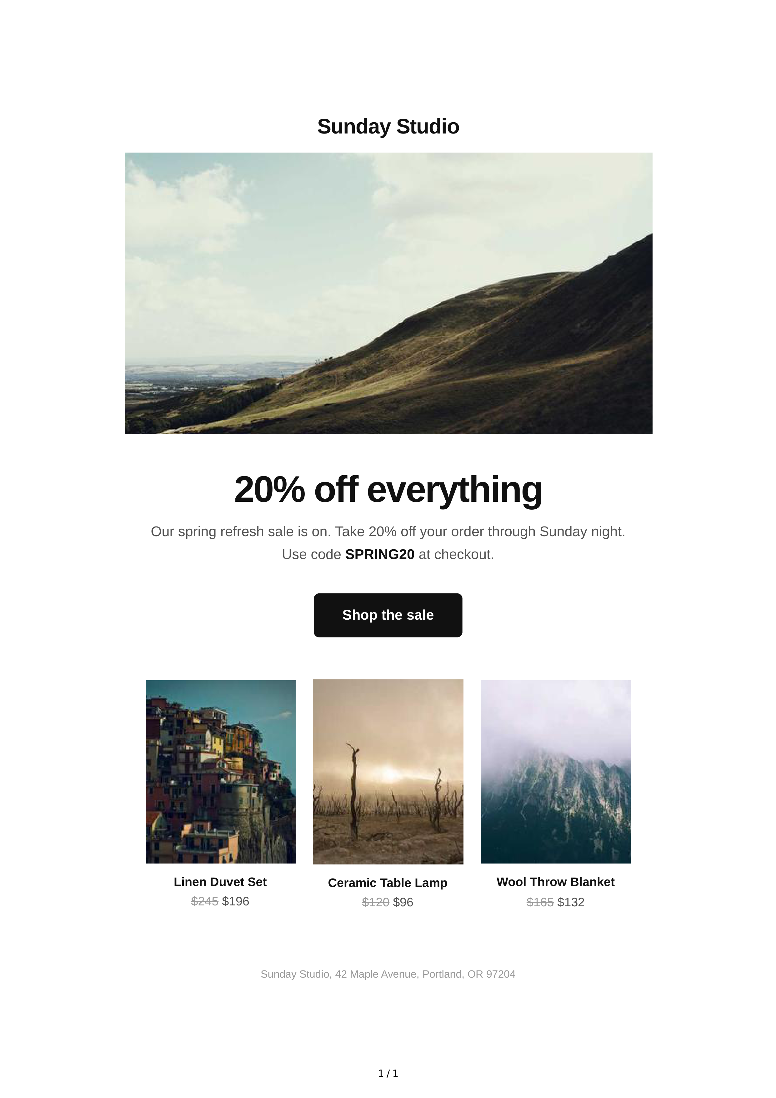 Discount Offer Email — page 1