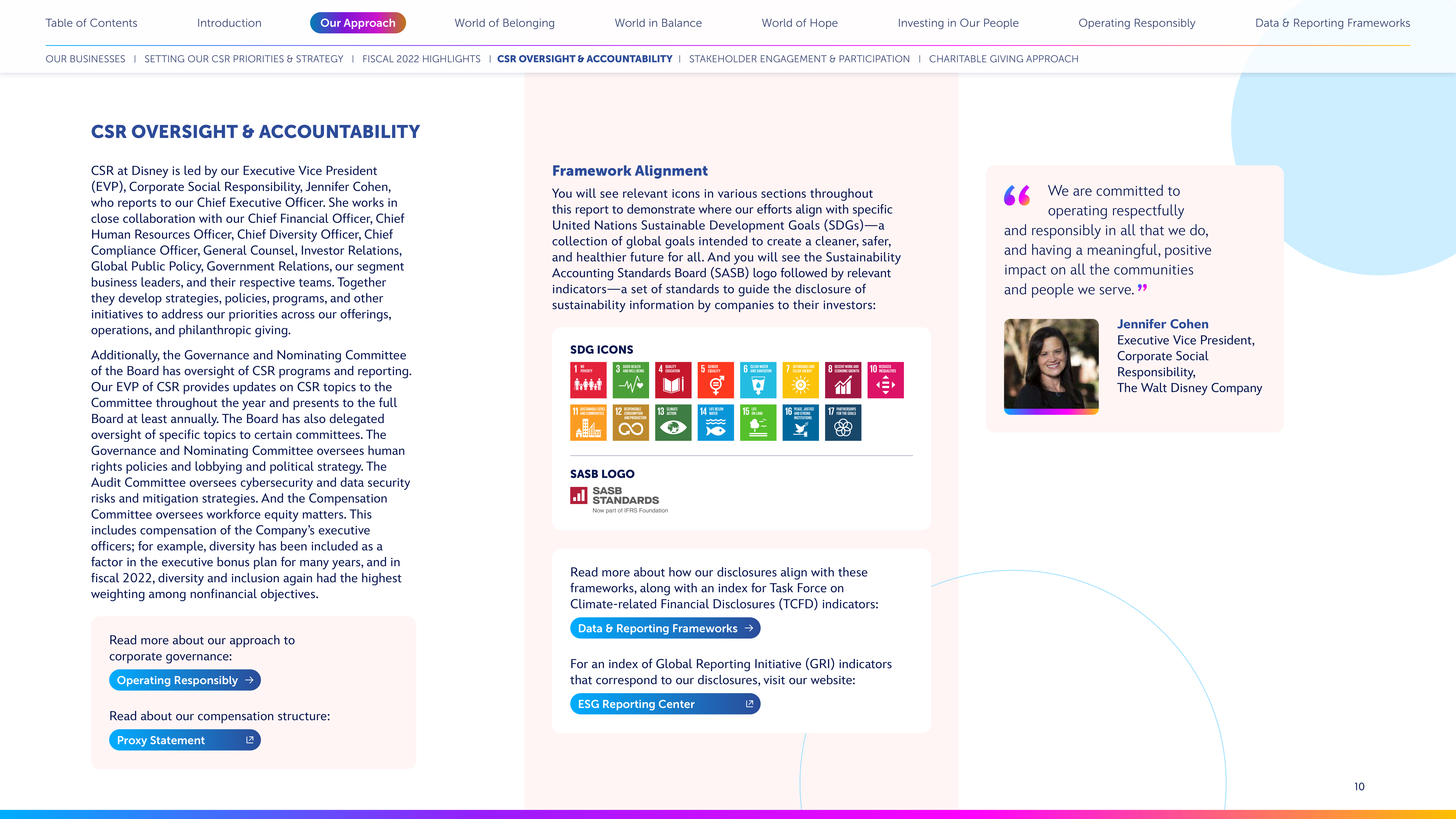Disney Corporate Social Responsibility Report — page 10