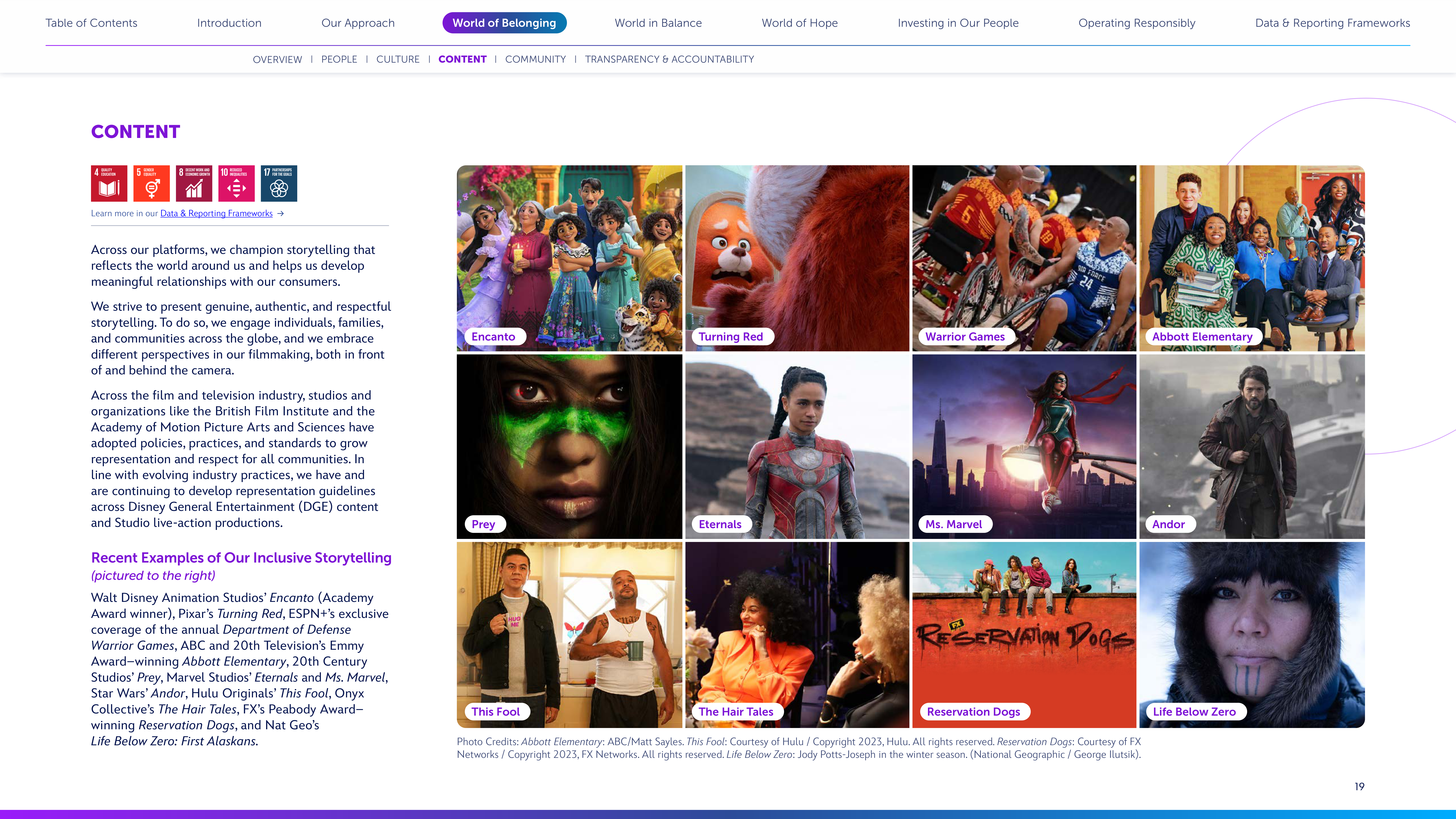 Disney Corporate Social Responsibility Report — page 19