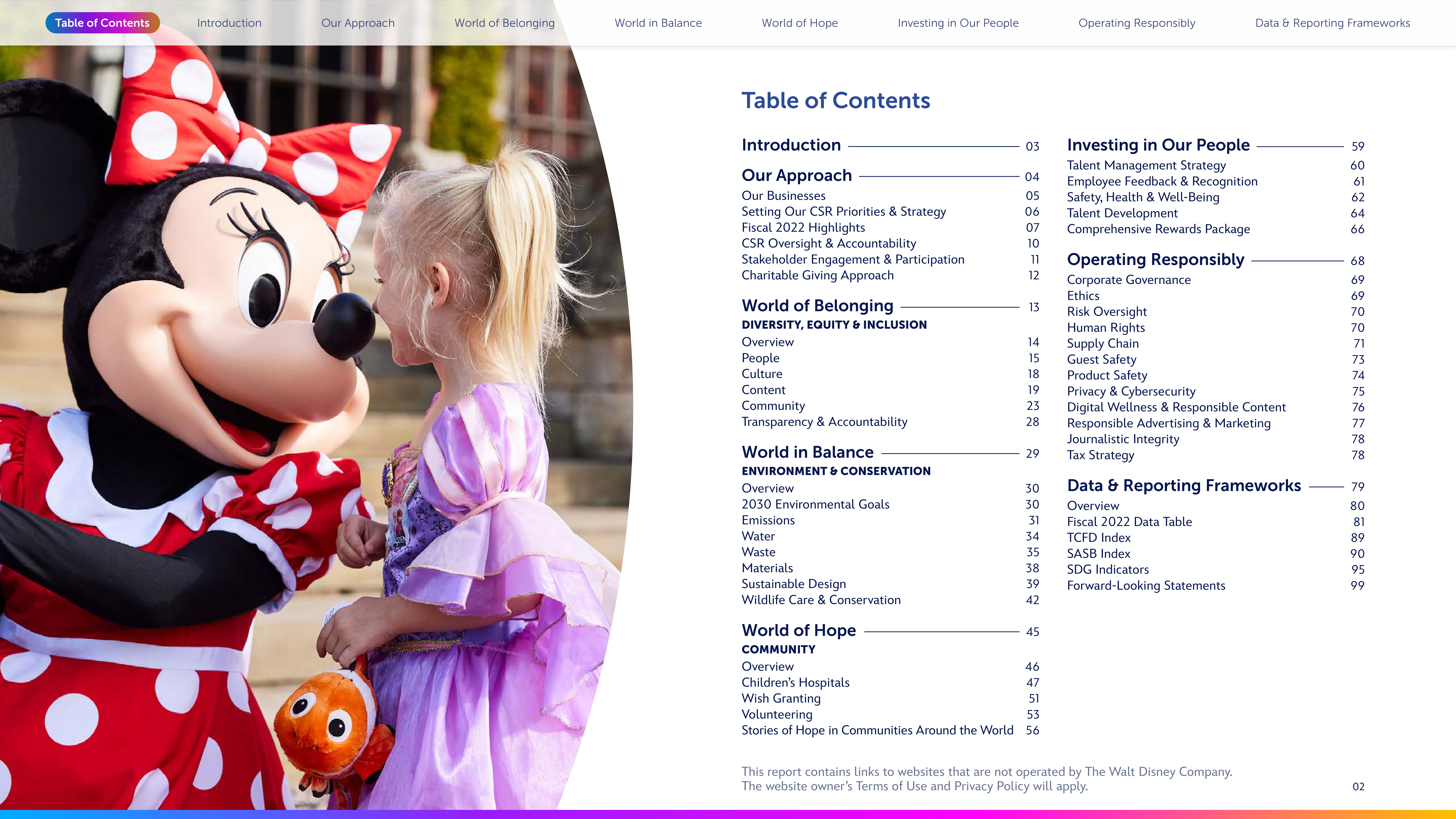 Disney Corporate Social Responsibility Report — page 2