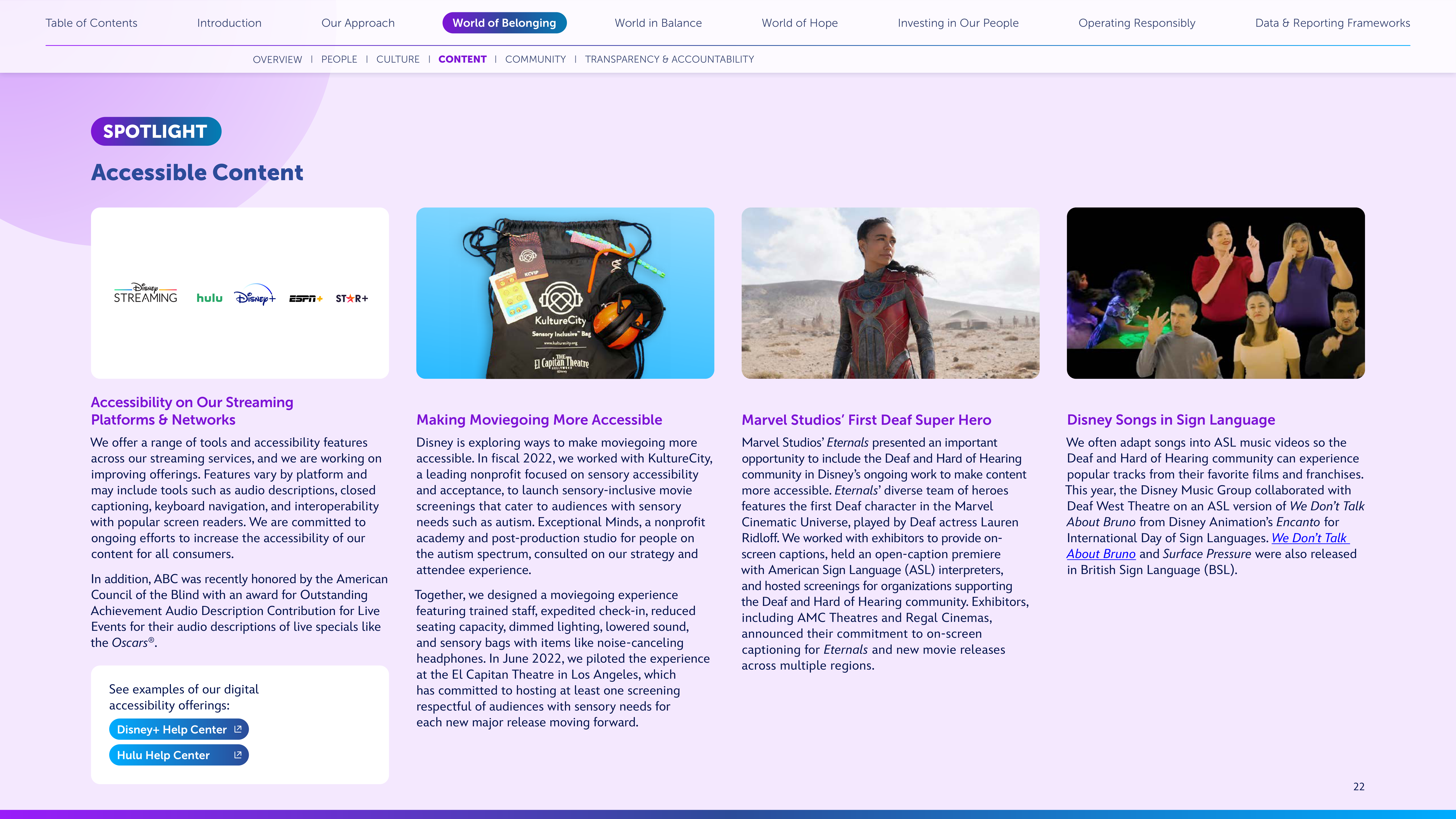 Disney Corporate Social Responsibility Report — page 22