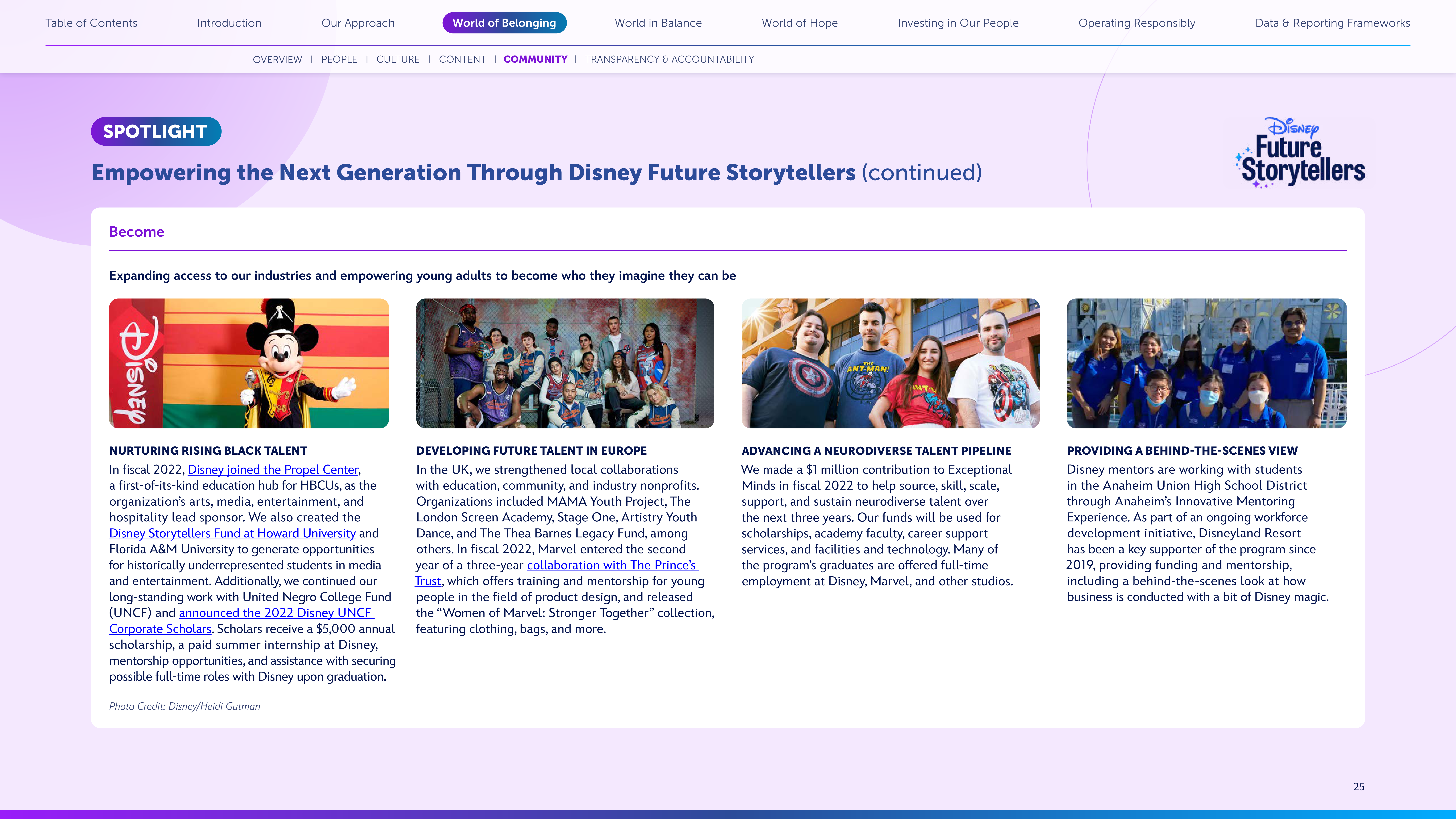 Disney Corporate Social Responsibility Report — page 25