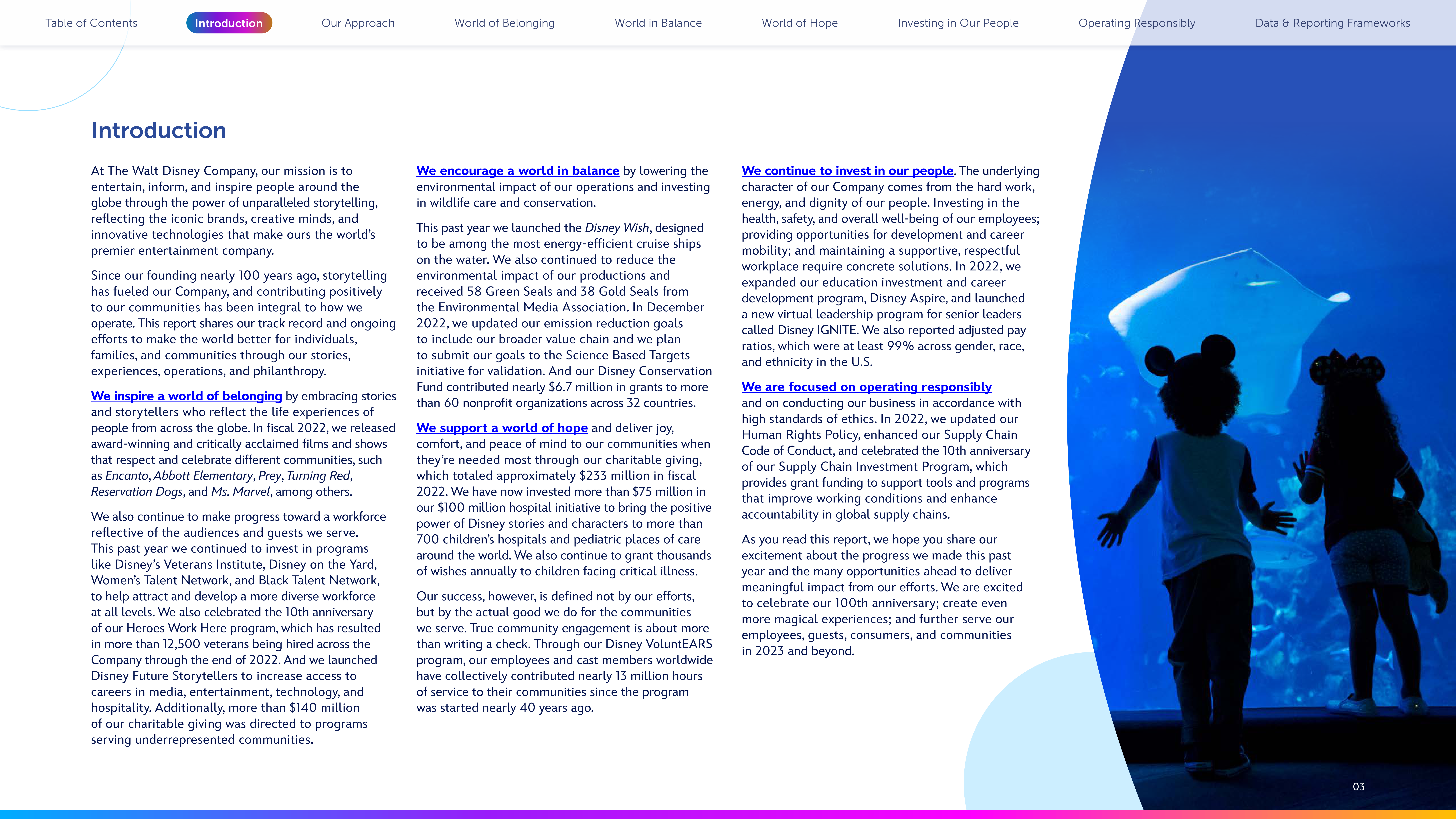 Disney Corporate Social Responsibility Report — page 3
