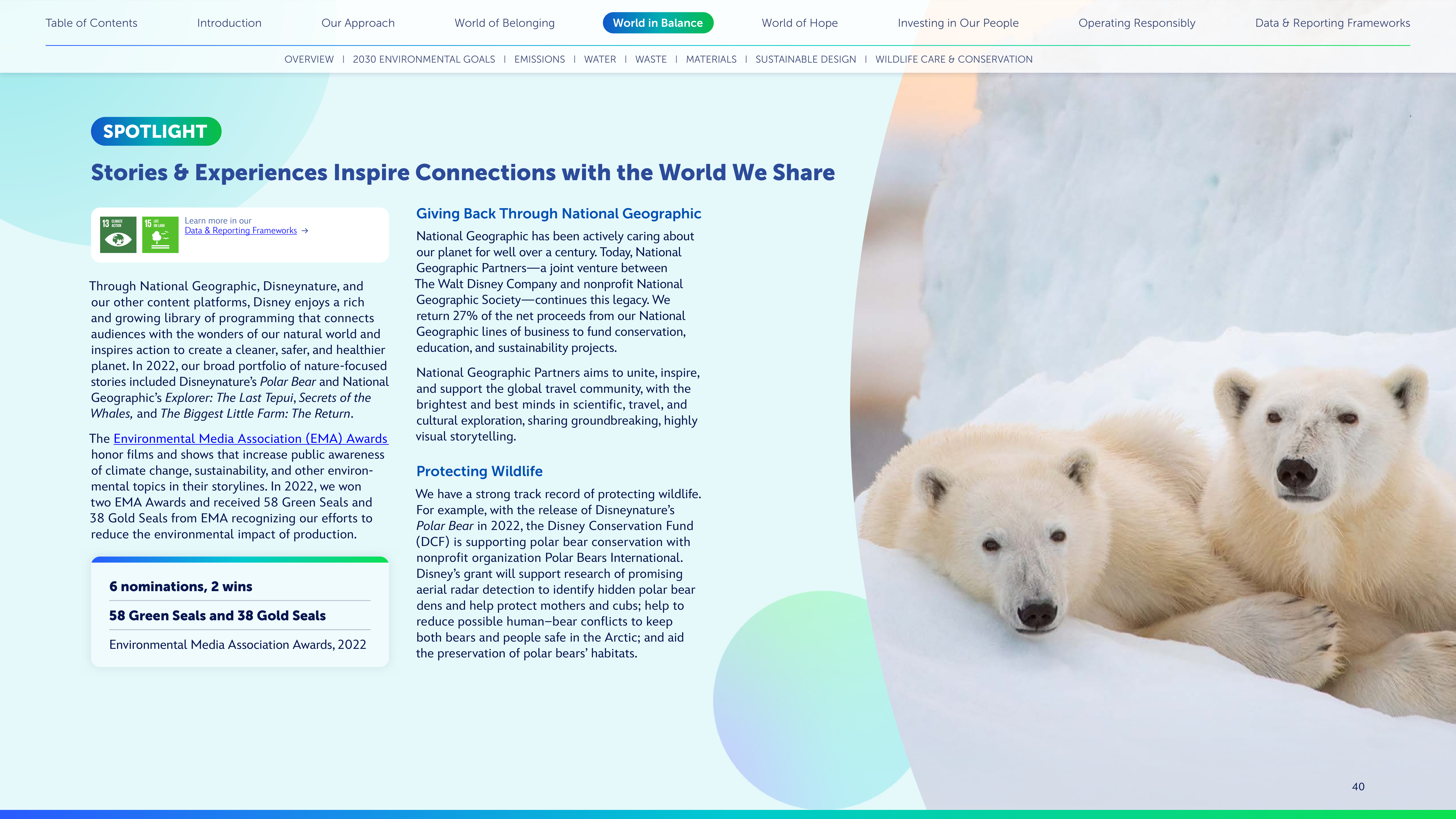 Disney Corporate Social Responsibility Report — page 40
