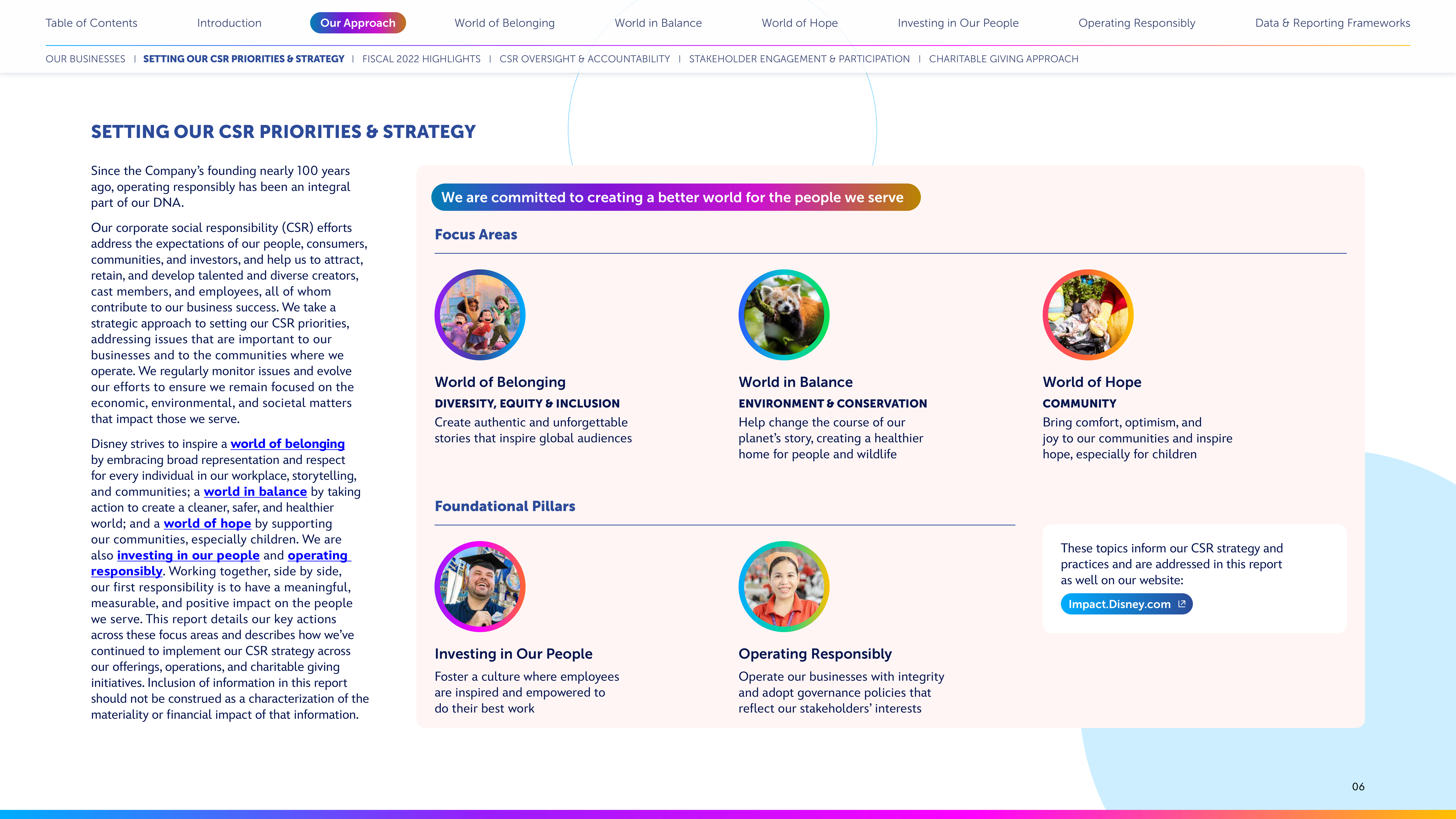 Disney Corporate Social Responsibility Report — page 6