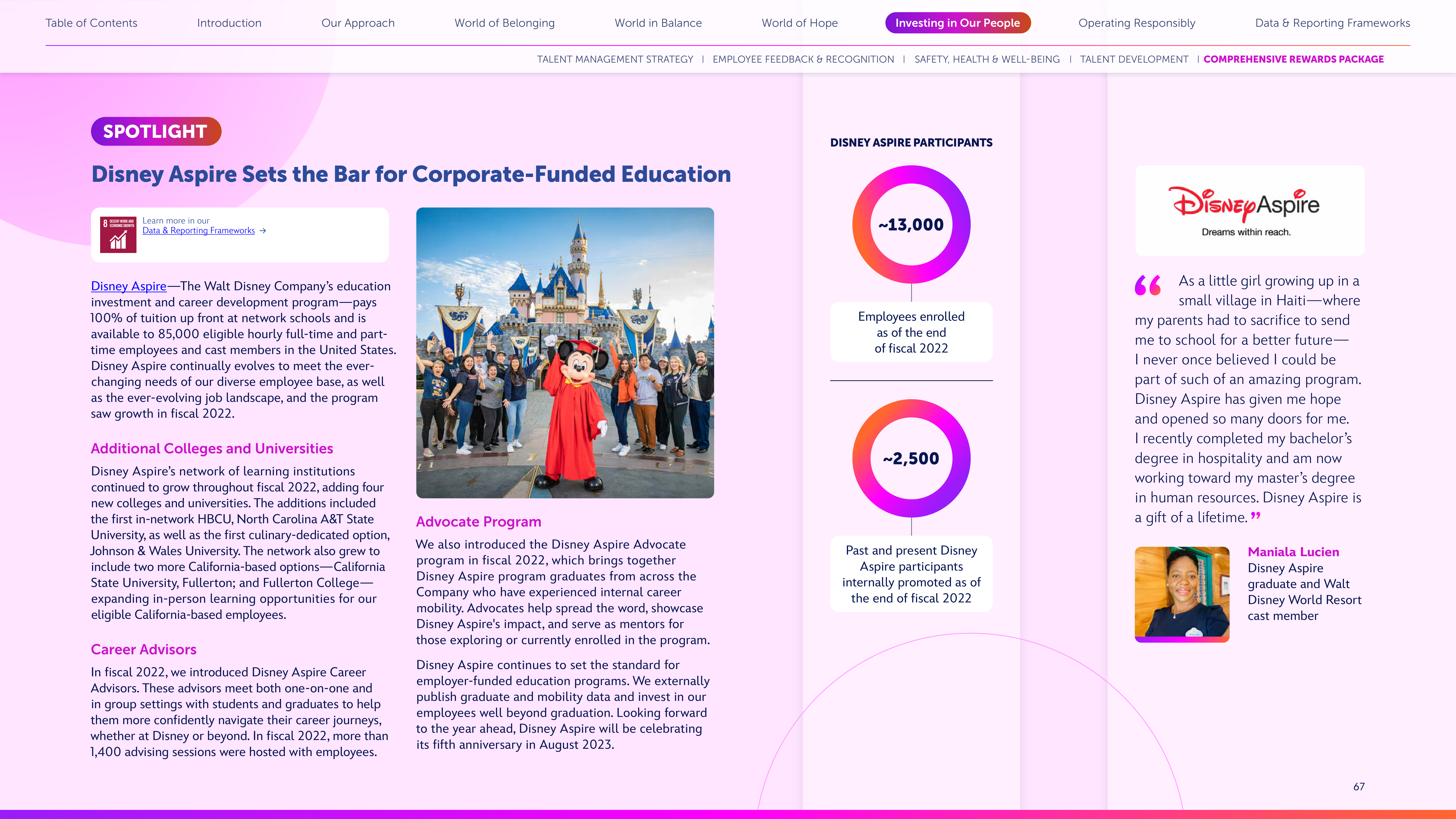 Disney Corporate Social Responsibility Report — page 67