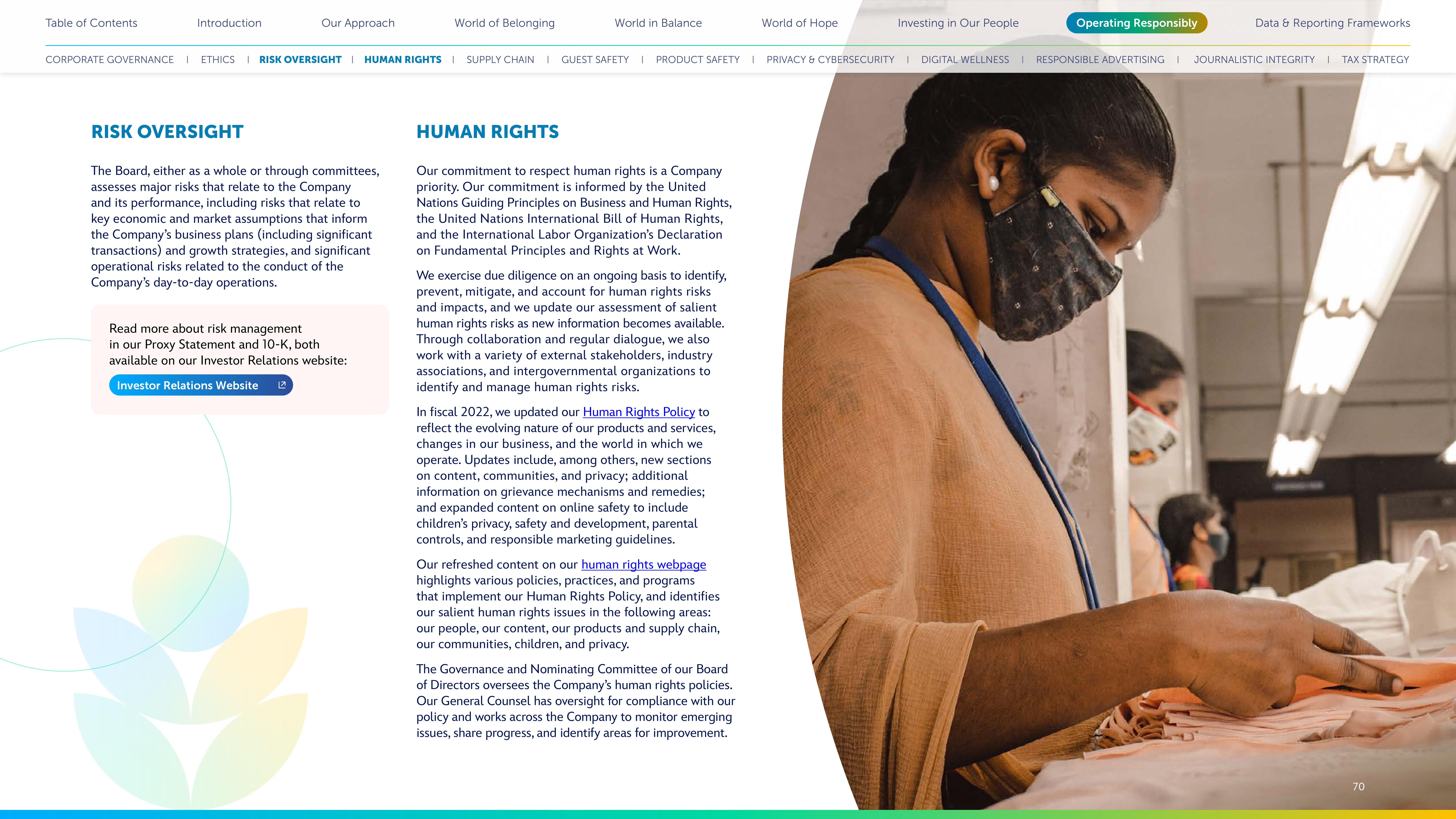 Disney Corporate Social Responsibility Report — page 70