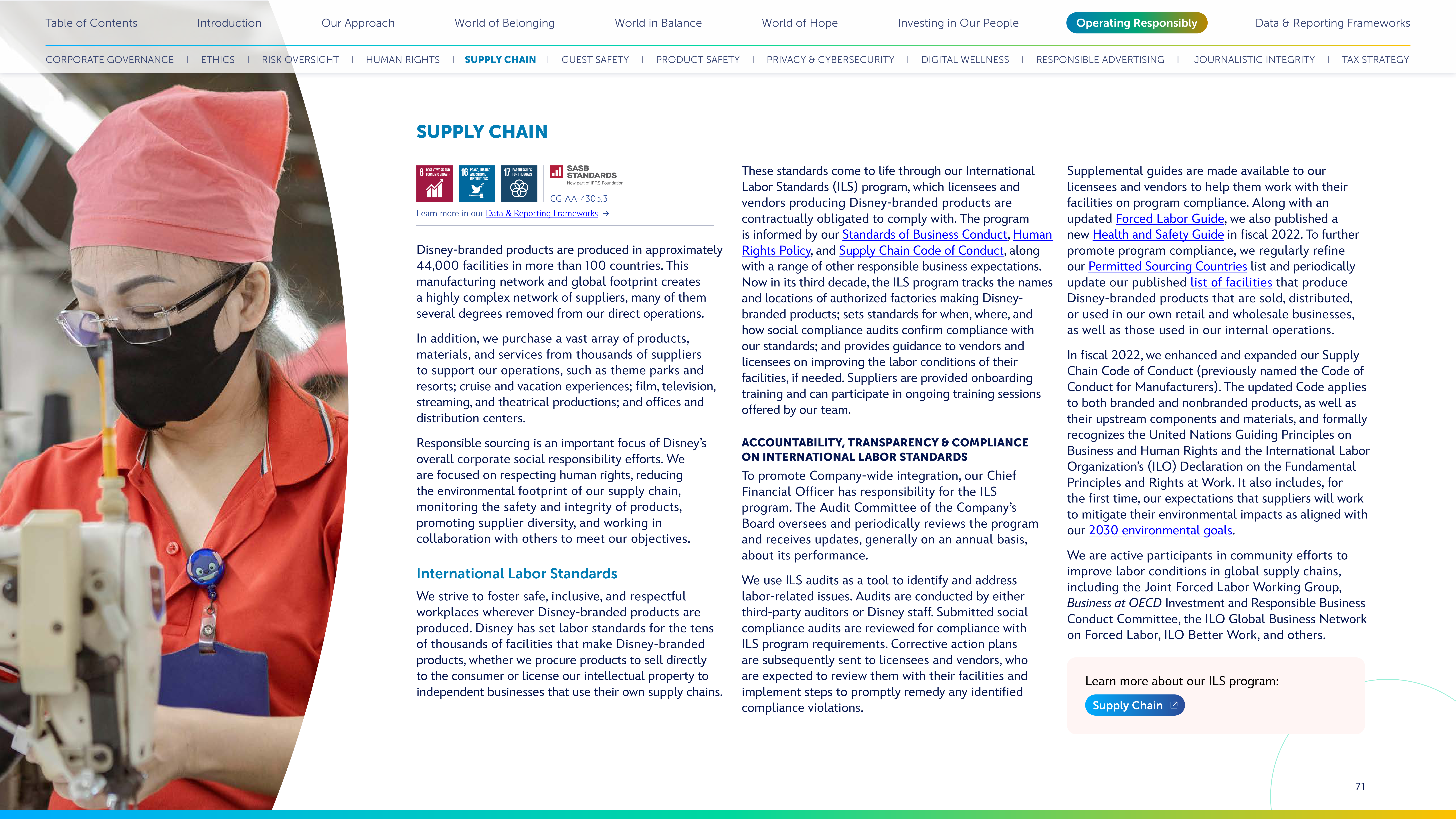Disney Corporate Social Responsibility Report — page 71
