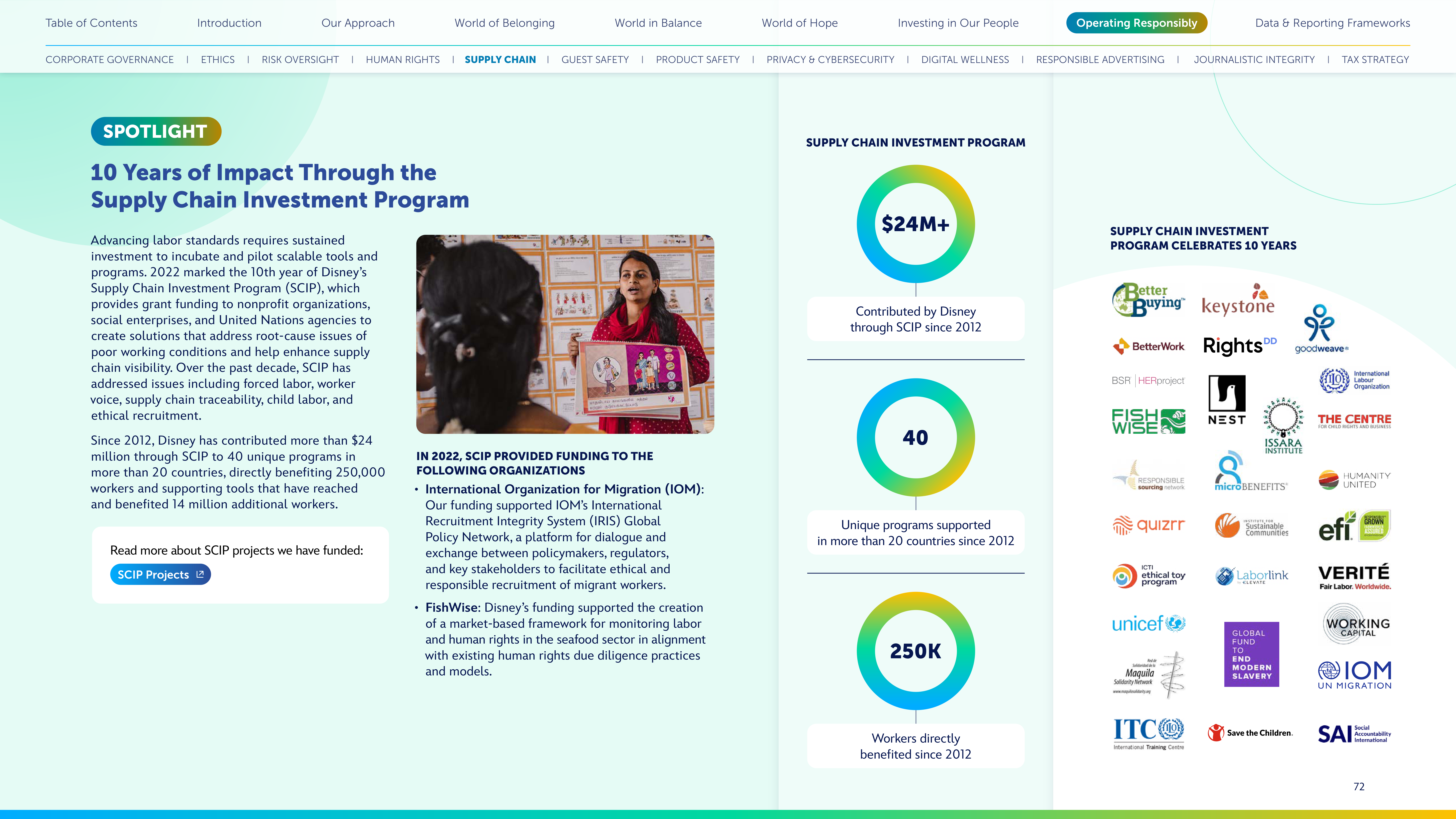 Disney Corporate Social Responsibility Report — page 72