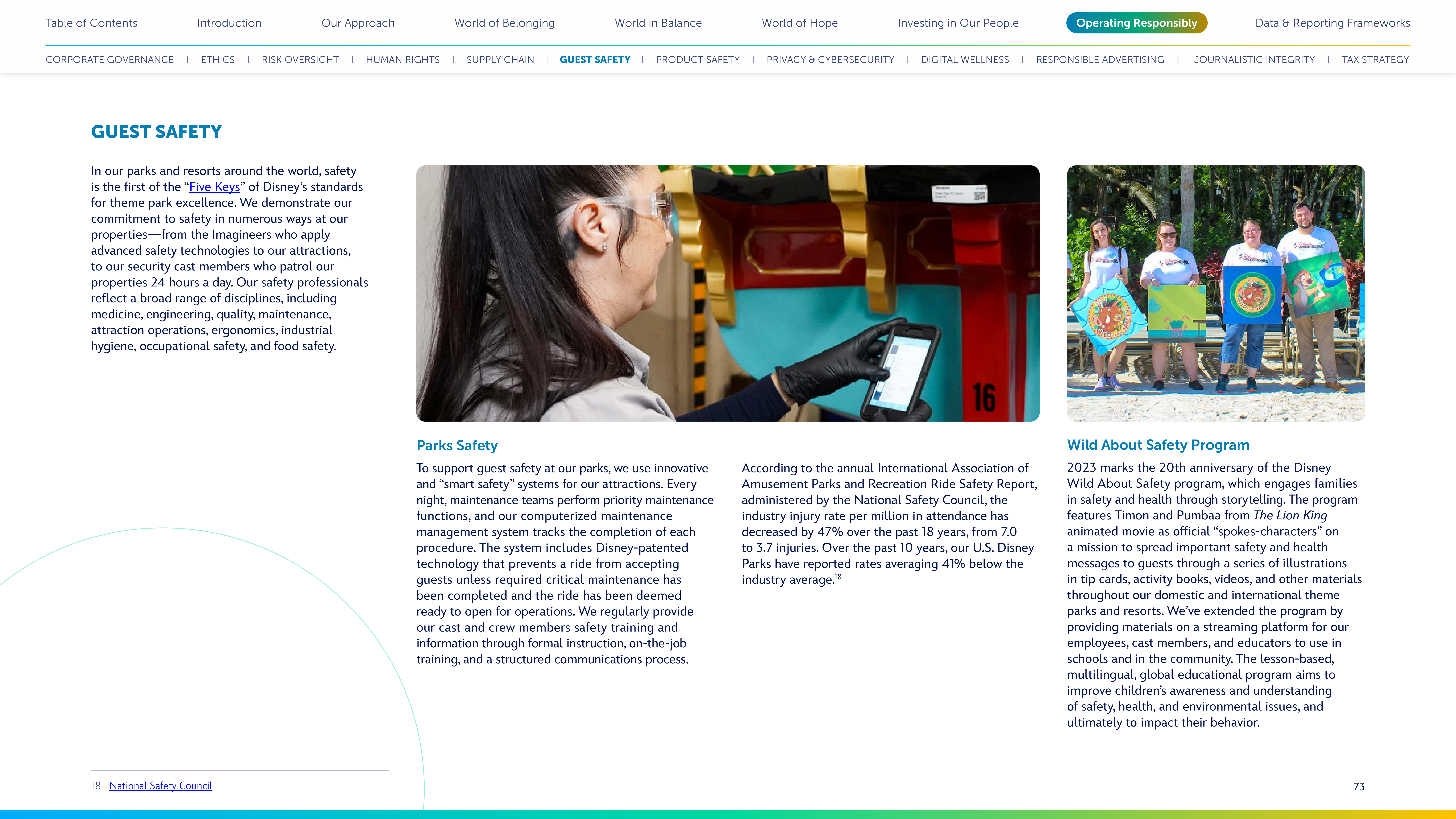 Disney Corporate Social Responsibility Report — page 73
