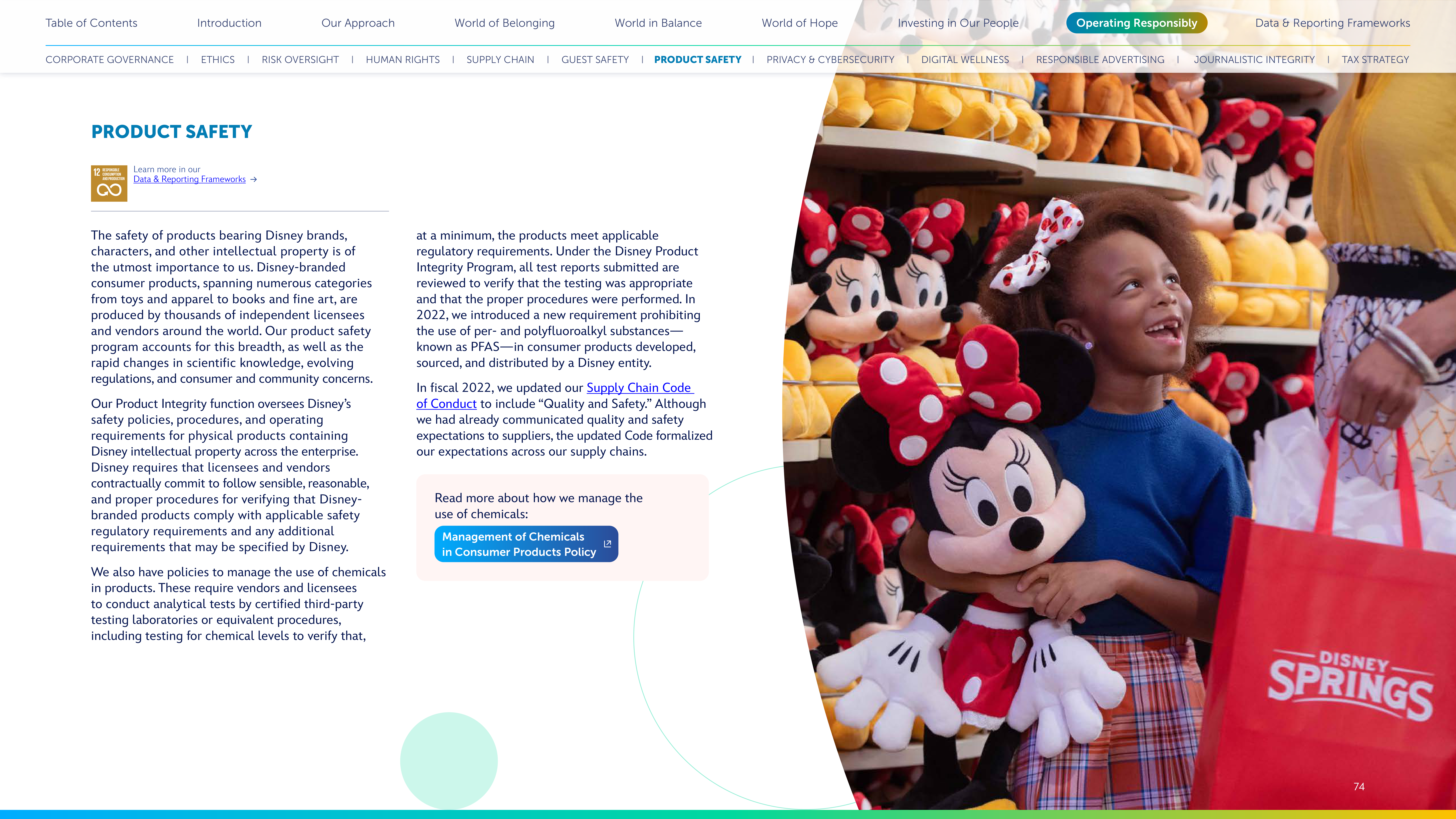 Disney Corporate Social Responsibility Report — page 74