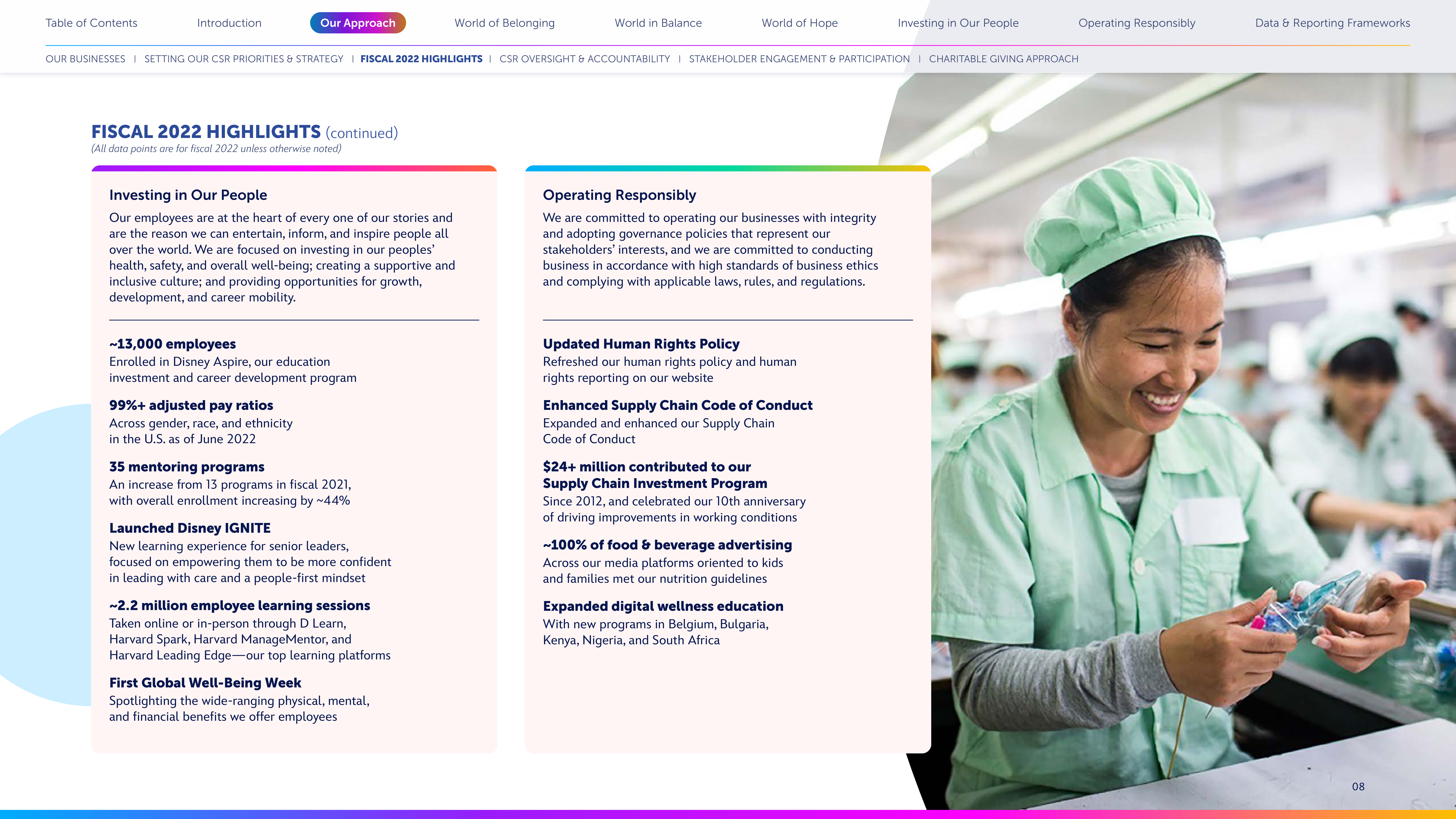 Disney Corporate Social Responsibility Report — page 8