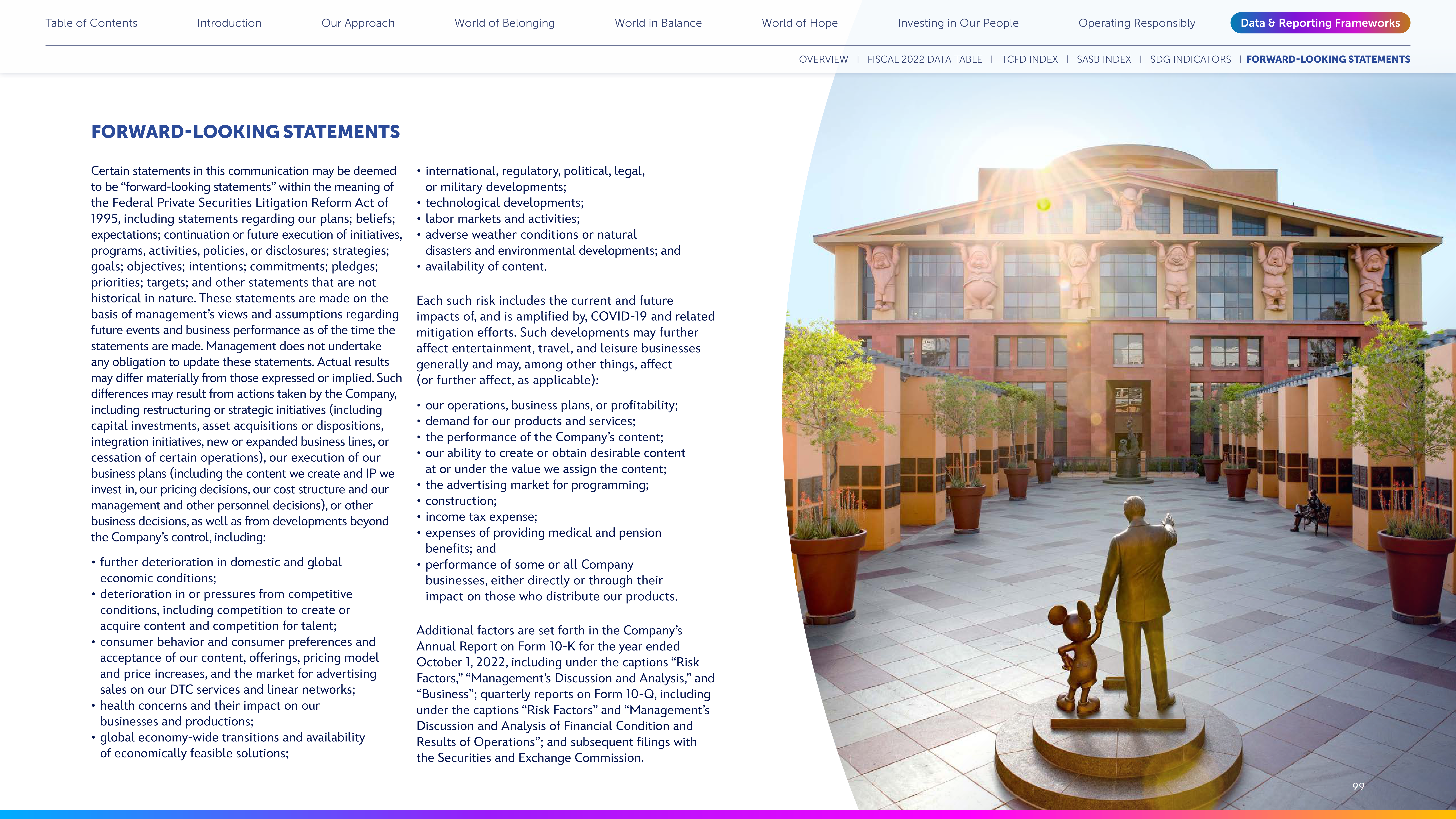 Disney Corporate Social Responsibility Report — page 99