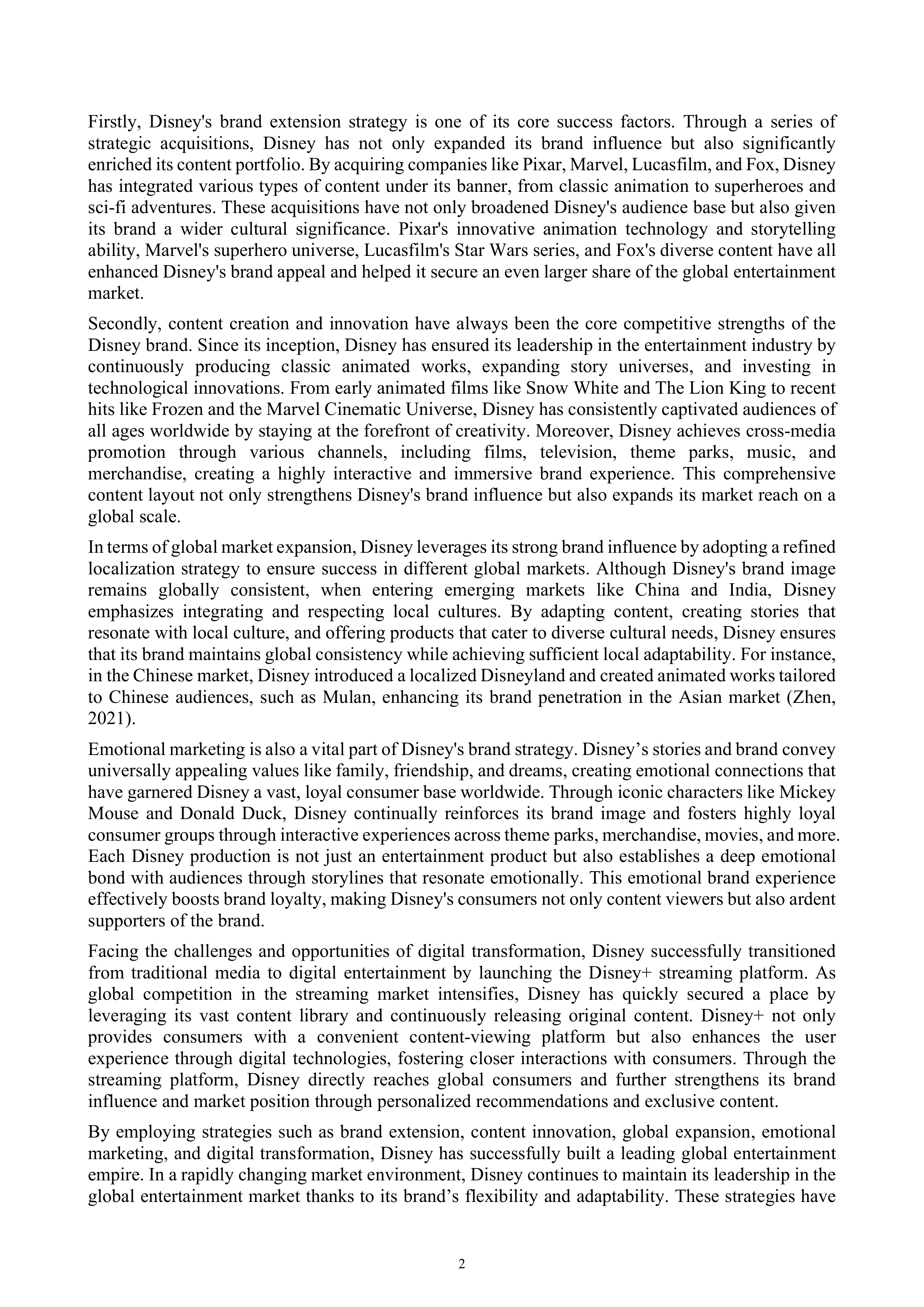 Disney Marketing Strategy — page 2