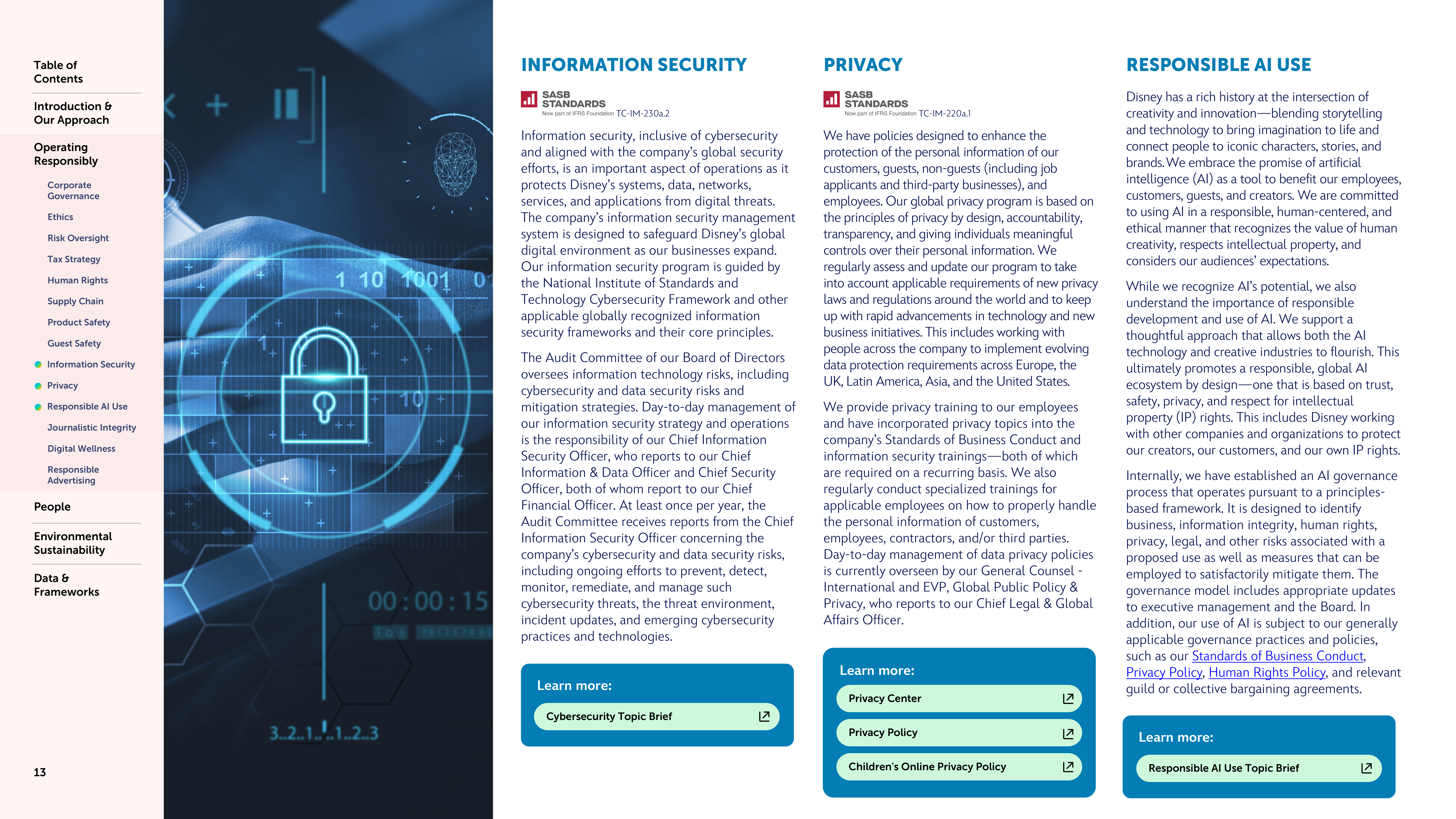 Disney Sustainability & Social Impact Report — page 13