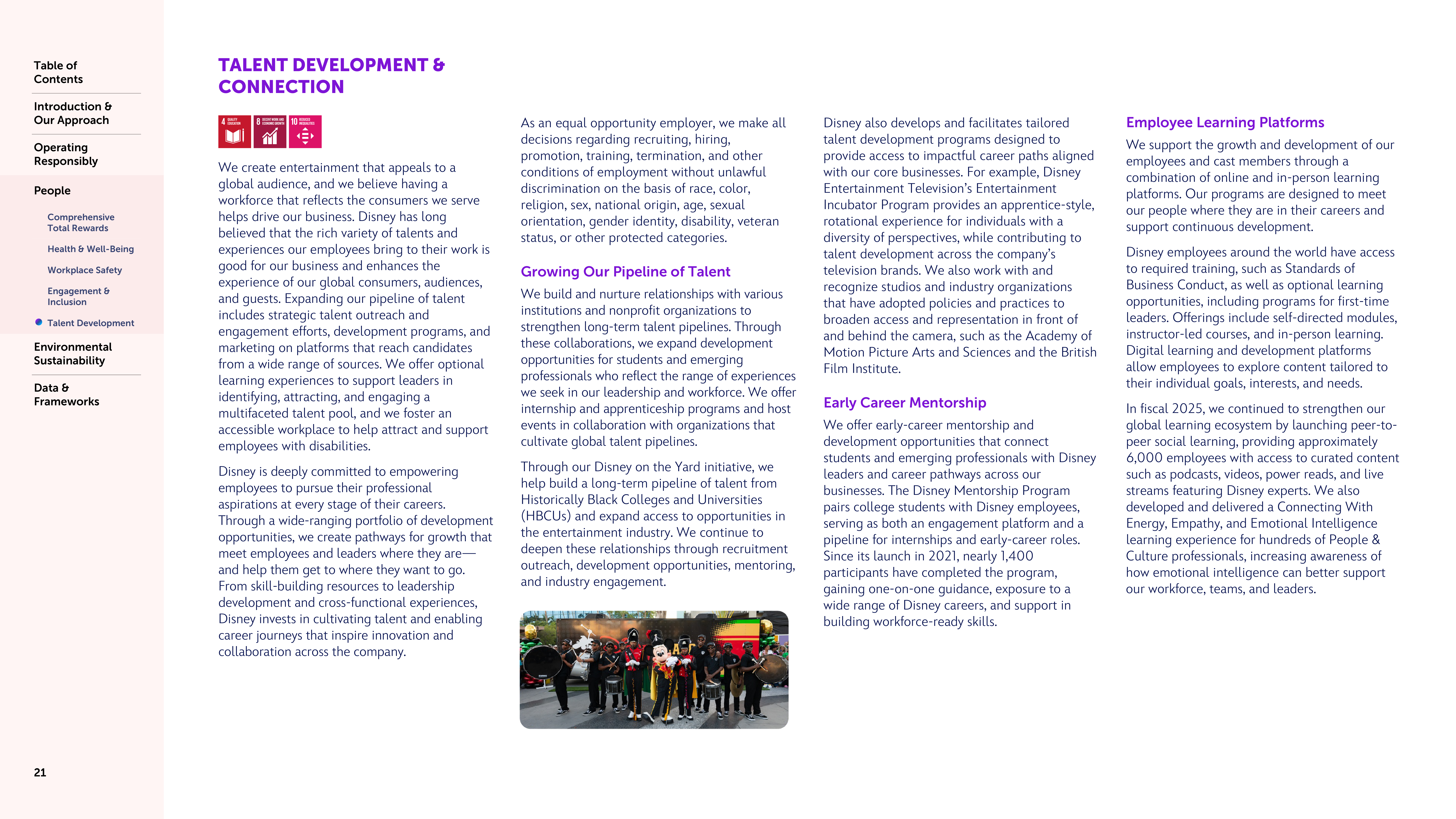 Disney Sustainability & Social Impact Report — page 21