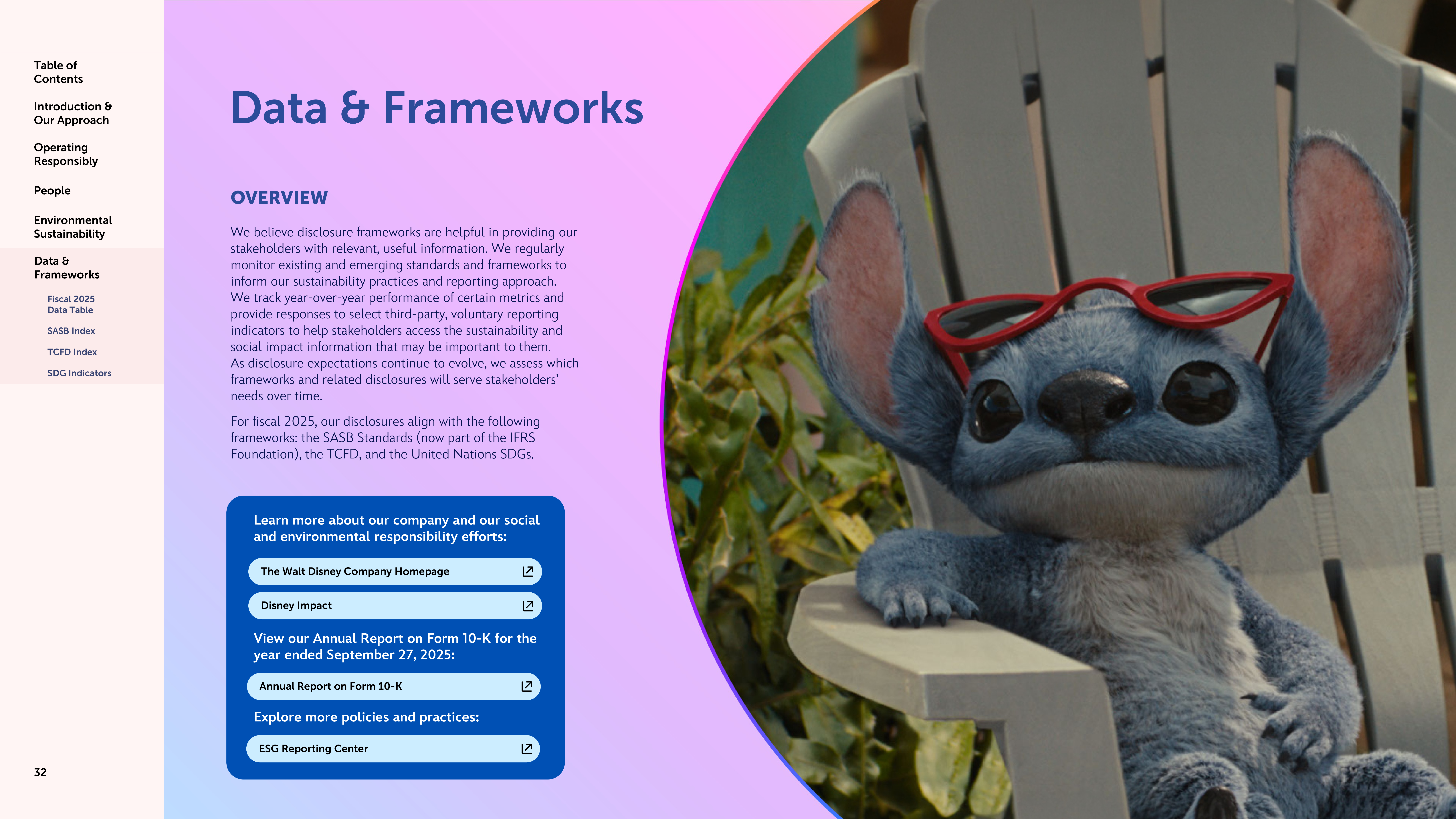 Disney Sustainability & Social Impact Report — page 32