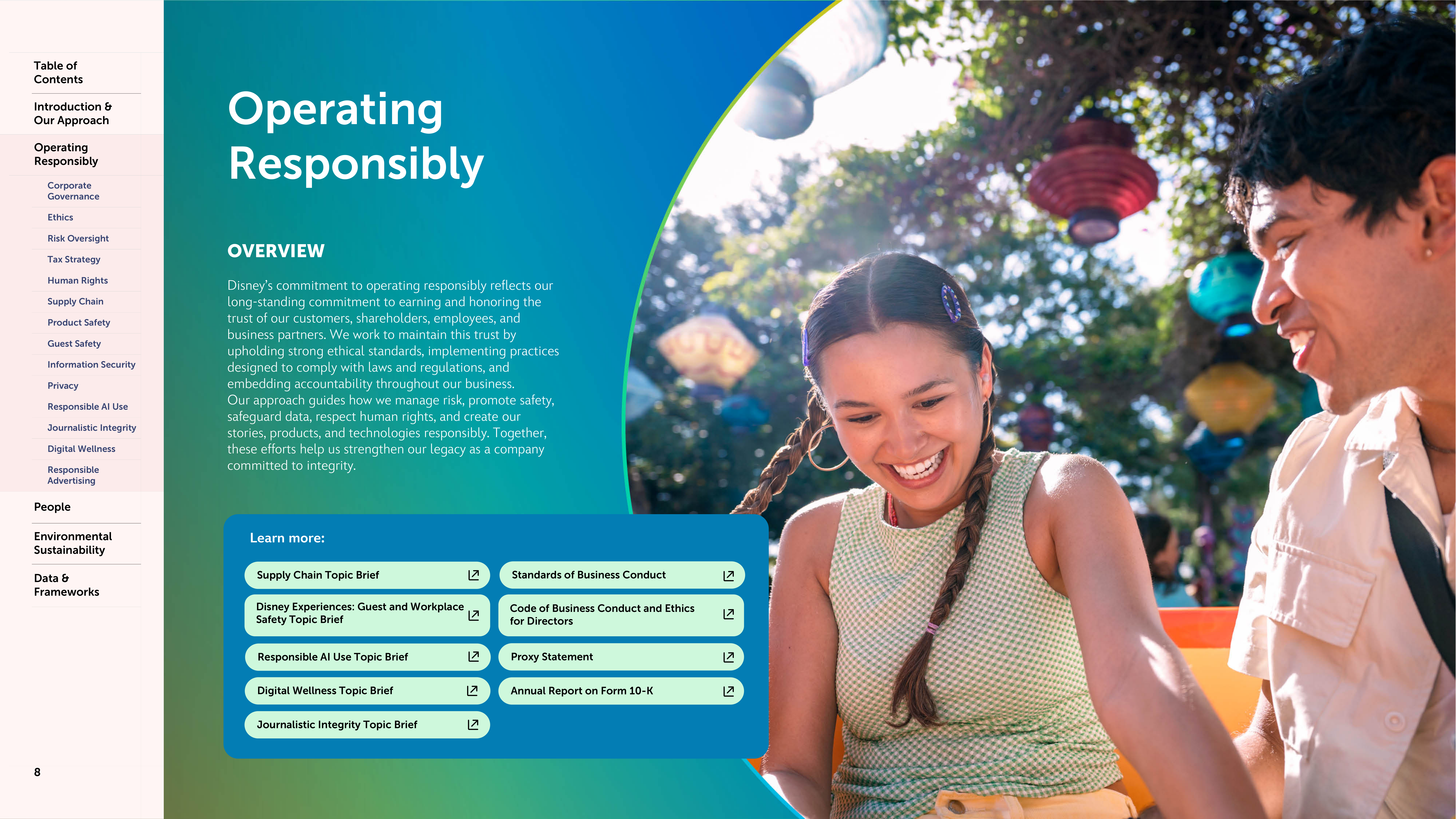 Disney Sustainability & Social Impact Report — page 8