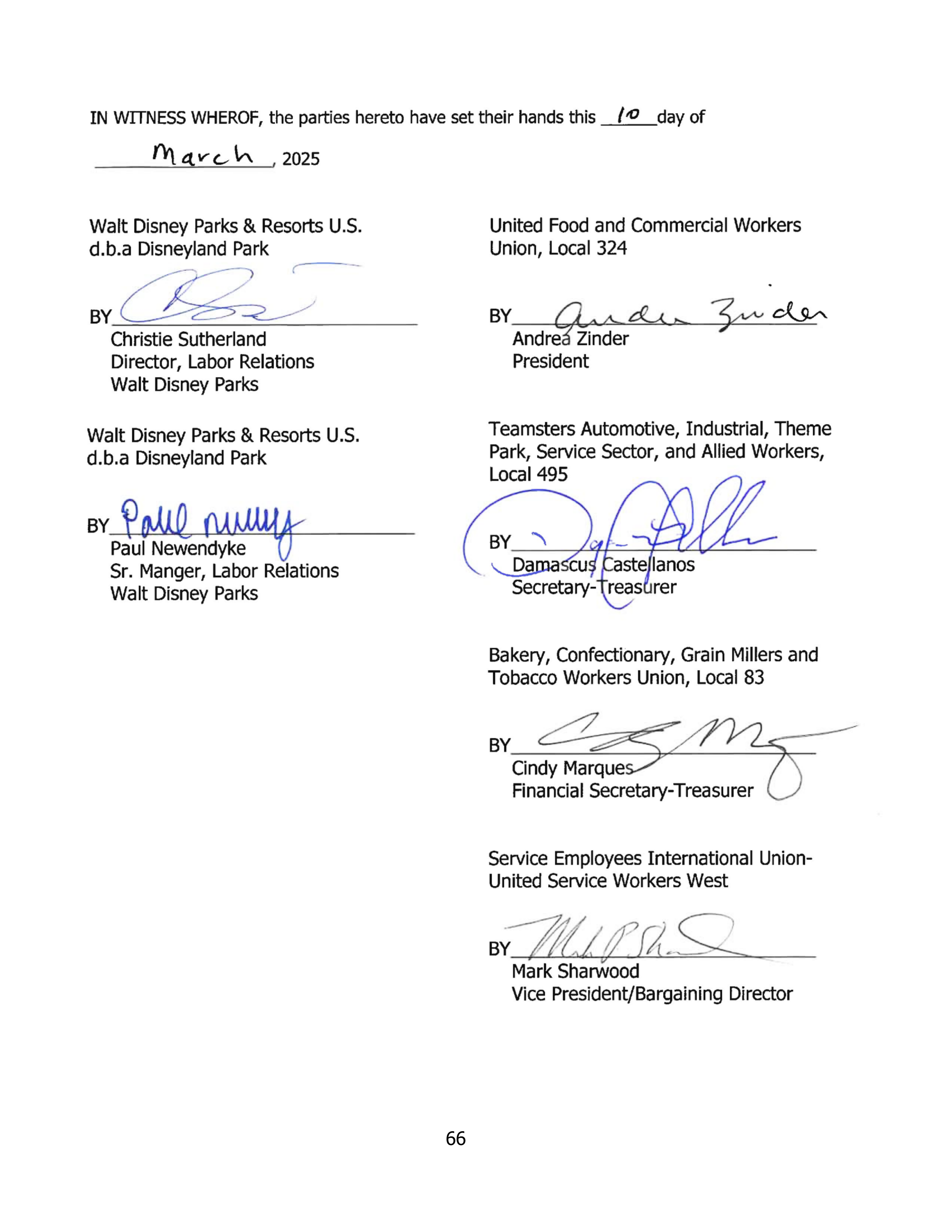 Disneyland Park Master Services Agreement — page 70