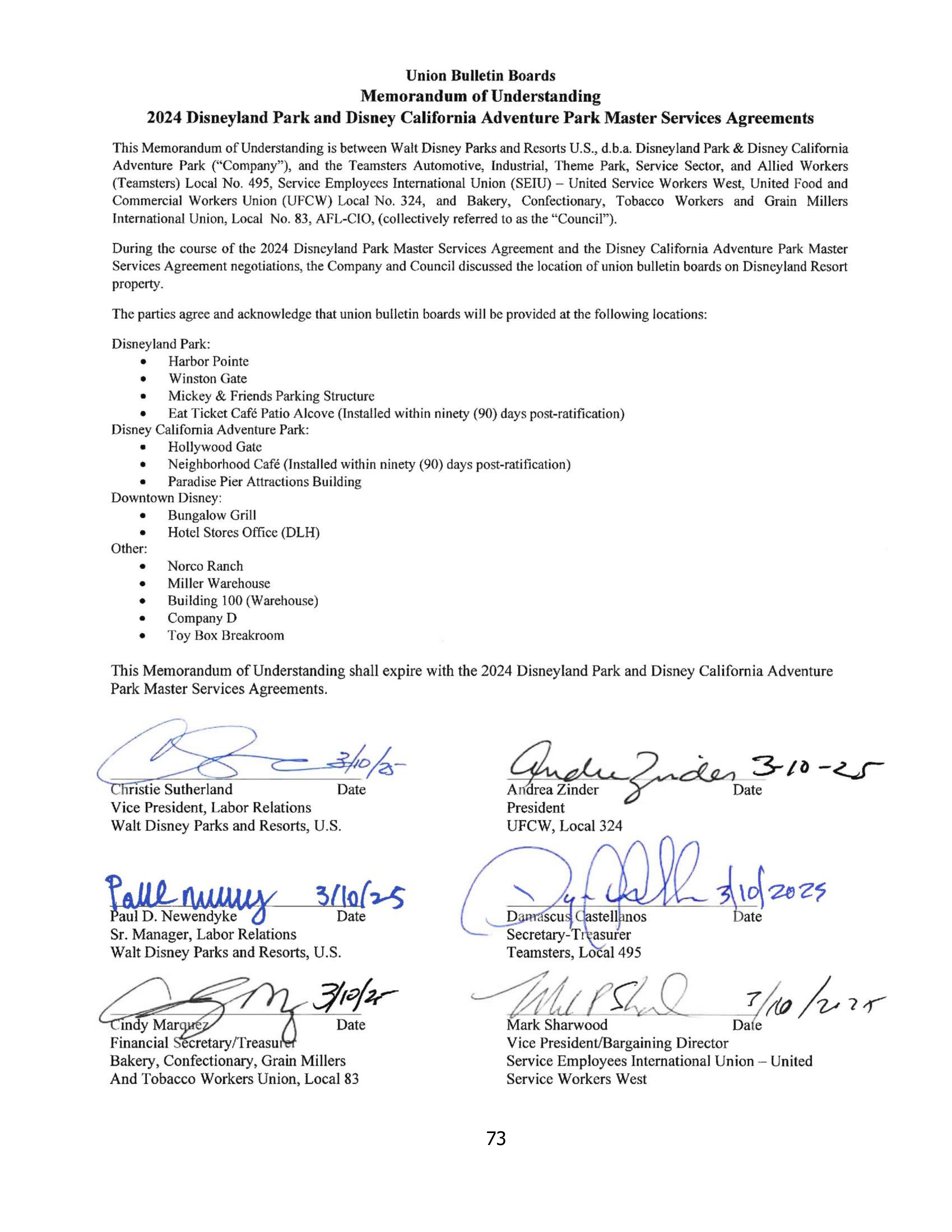 Disneyland Park Master Services Agreement — page 77