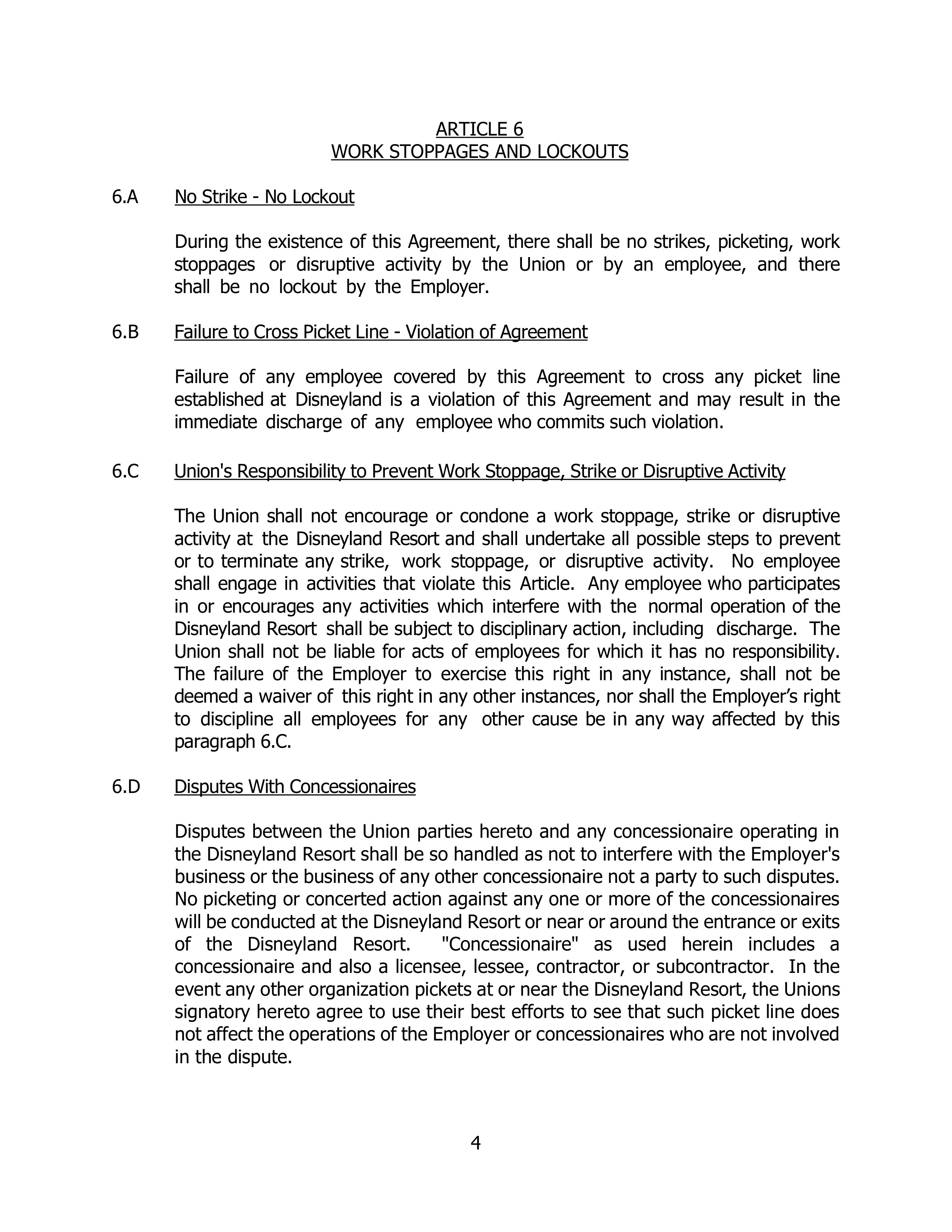Disneyland Park Master Services Agreement — page 8