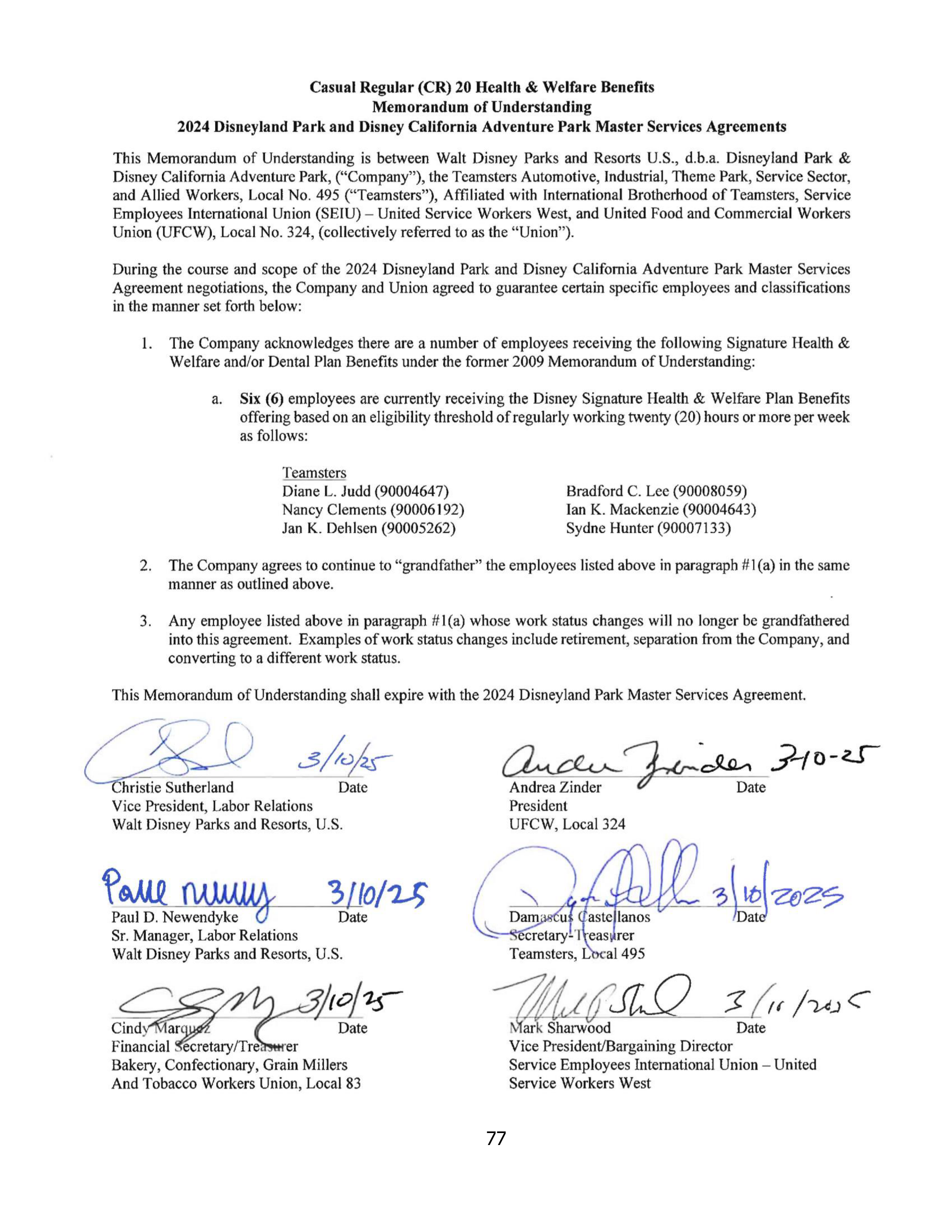 Disneyland Park Master Services Agreement — page 81