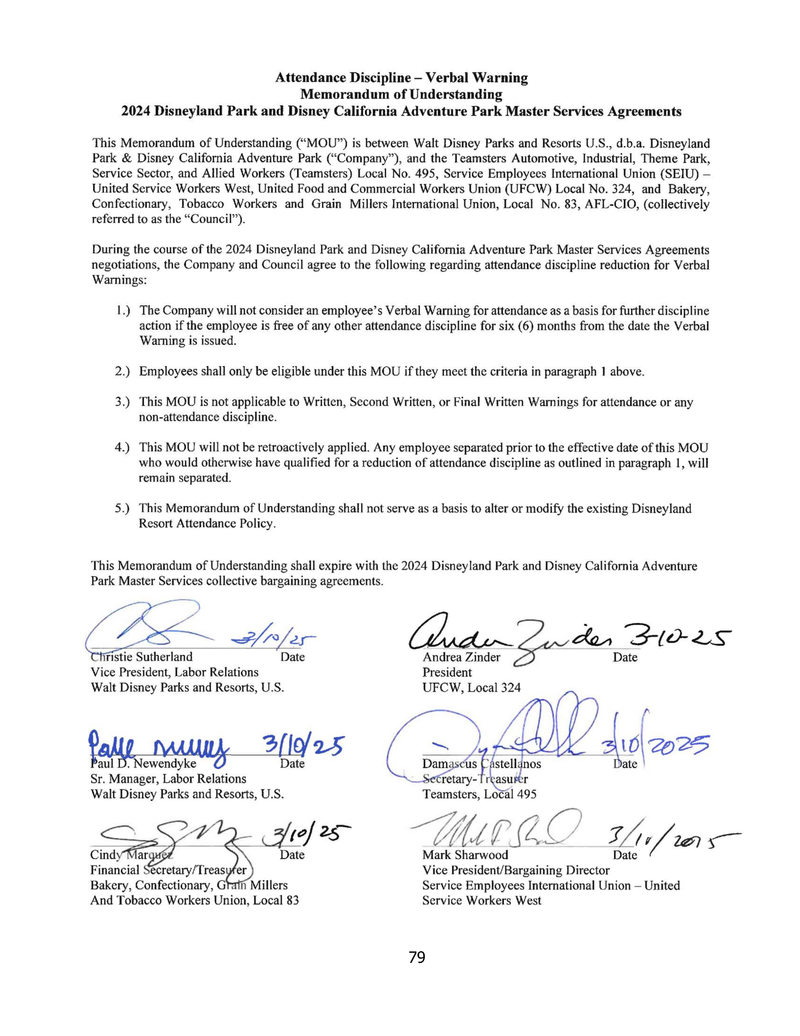 Disneyland Park Master Services Agreement — page 83