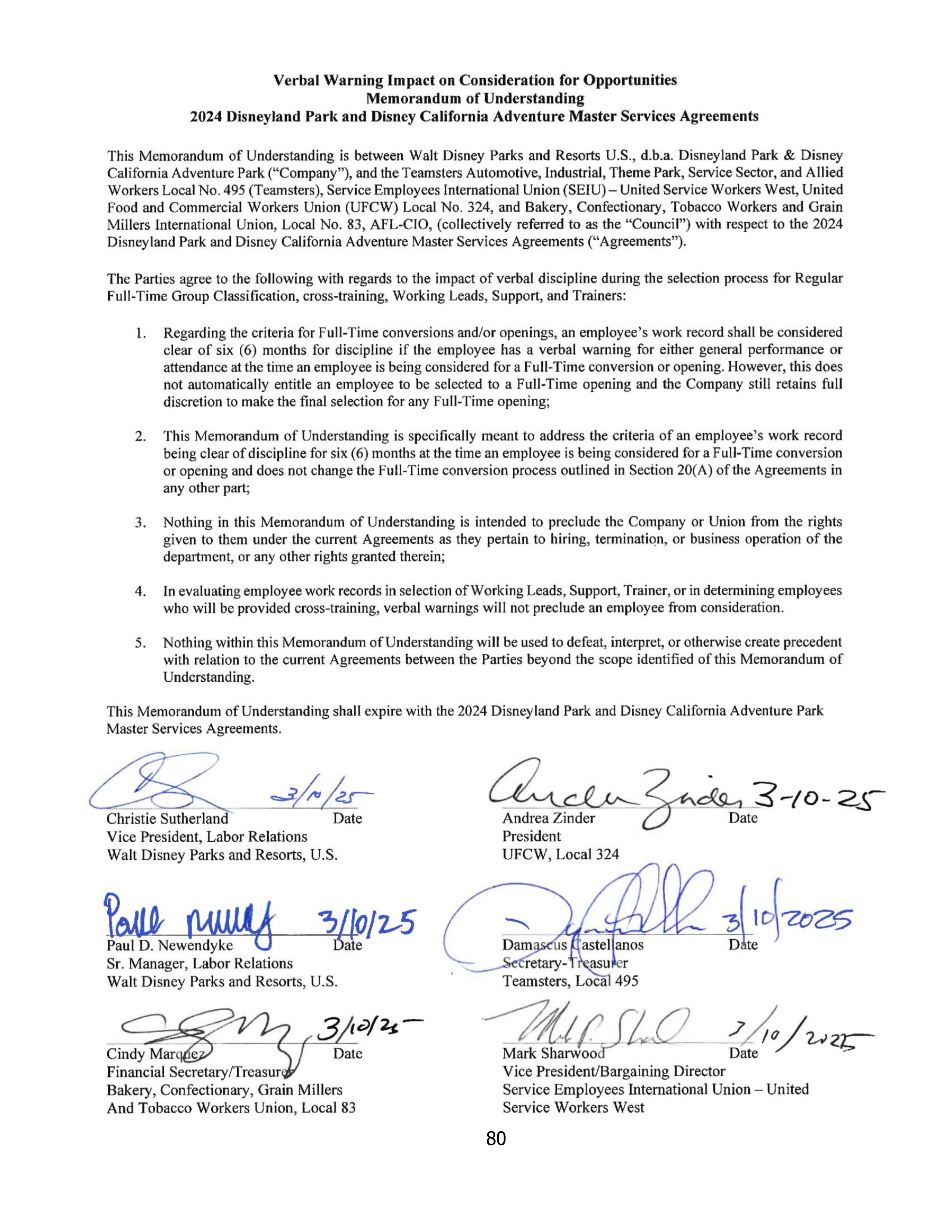 Disneyland Park Master Services Agreement — page 84