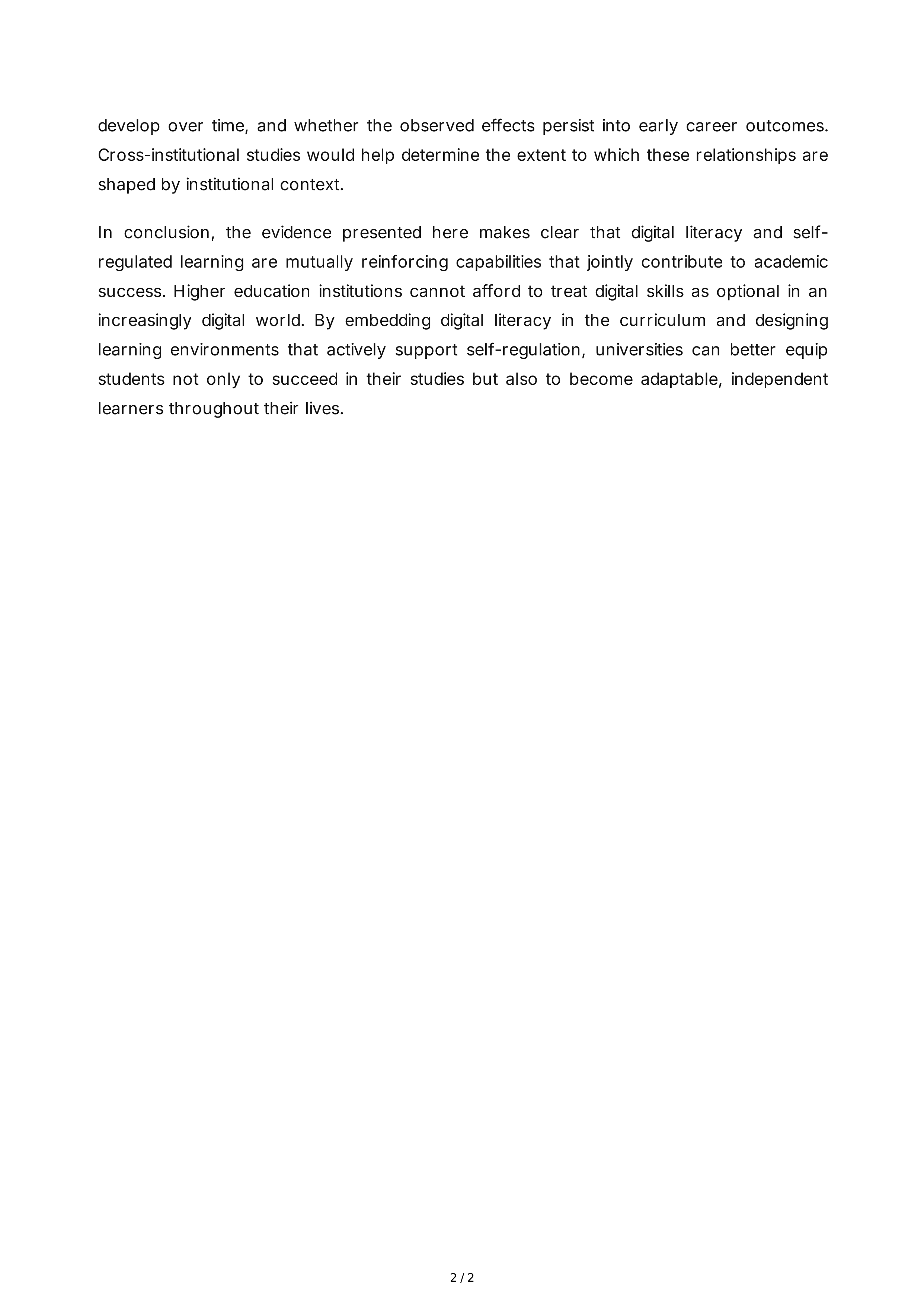 Dissertation Conclusion Paragraph — page 2