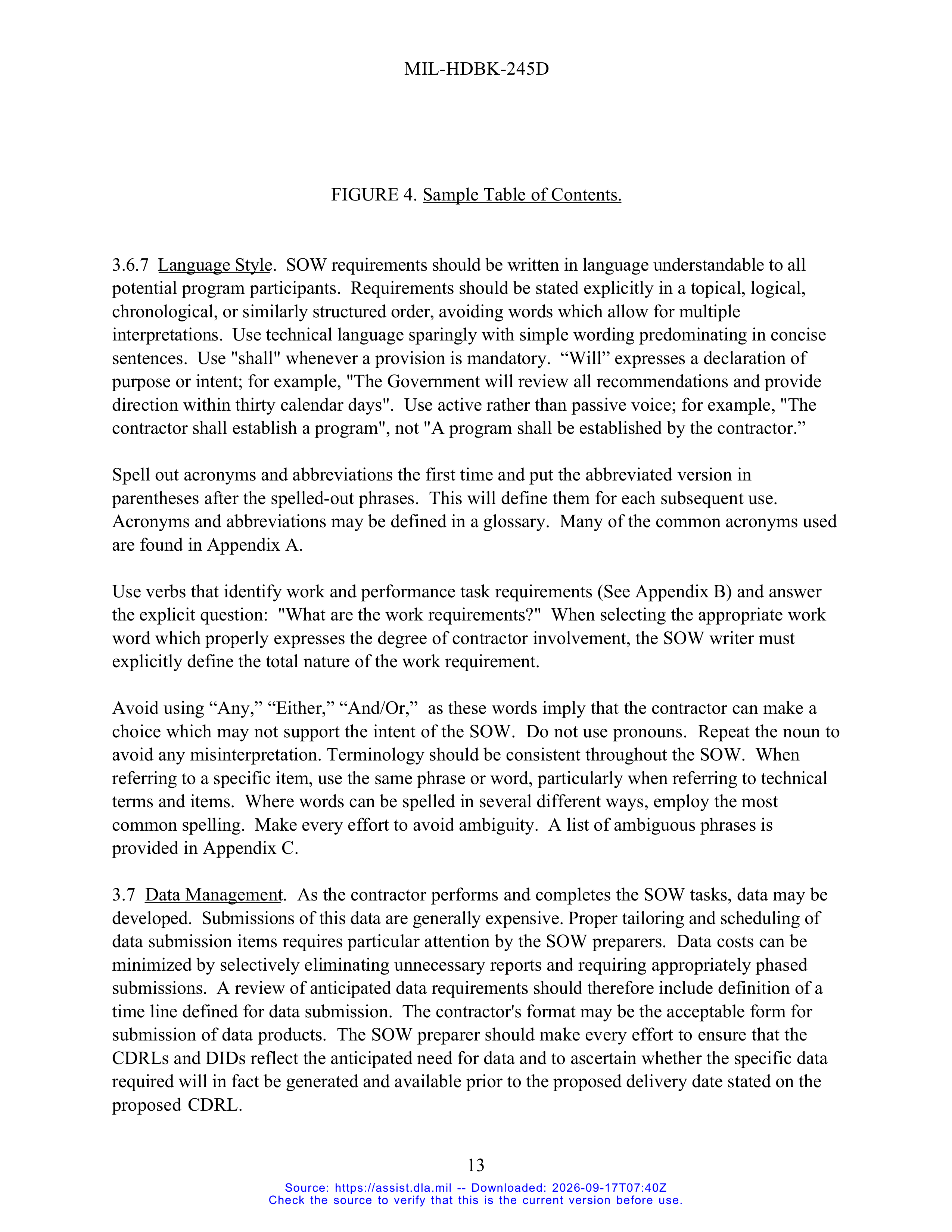 DoD Preparation of Statement of Work (SOW) Handbook — page 18