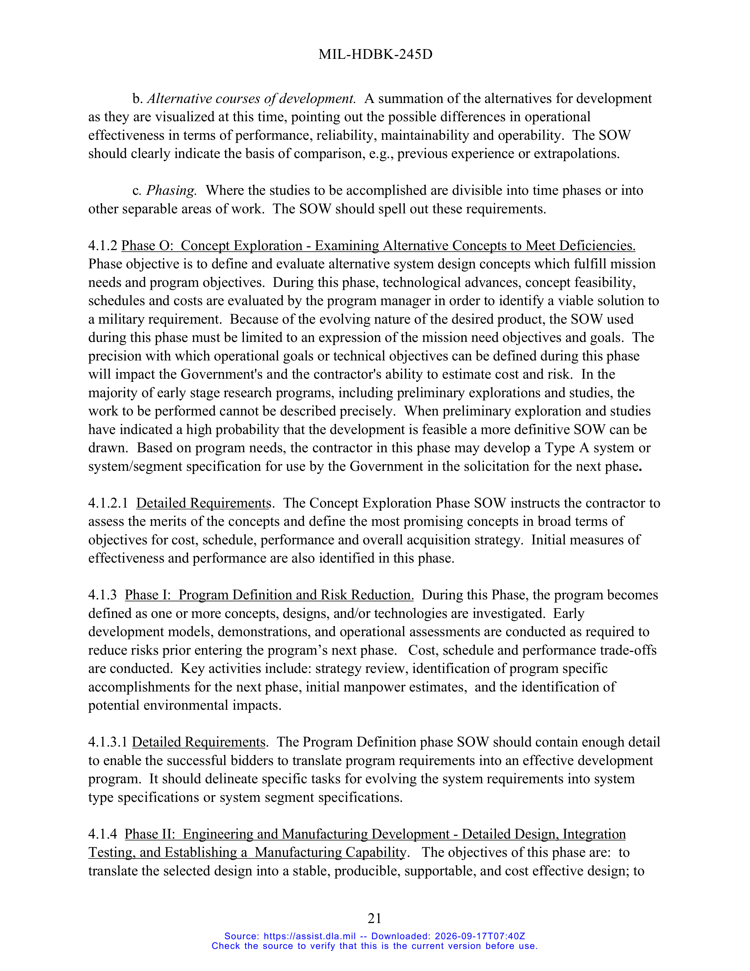 DoD Preparation of Statement of Work (SOW) Handbook — page 26