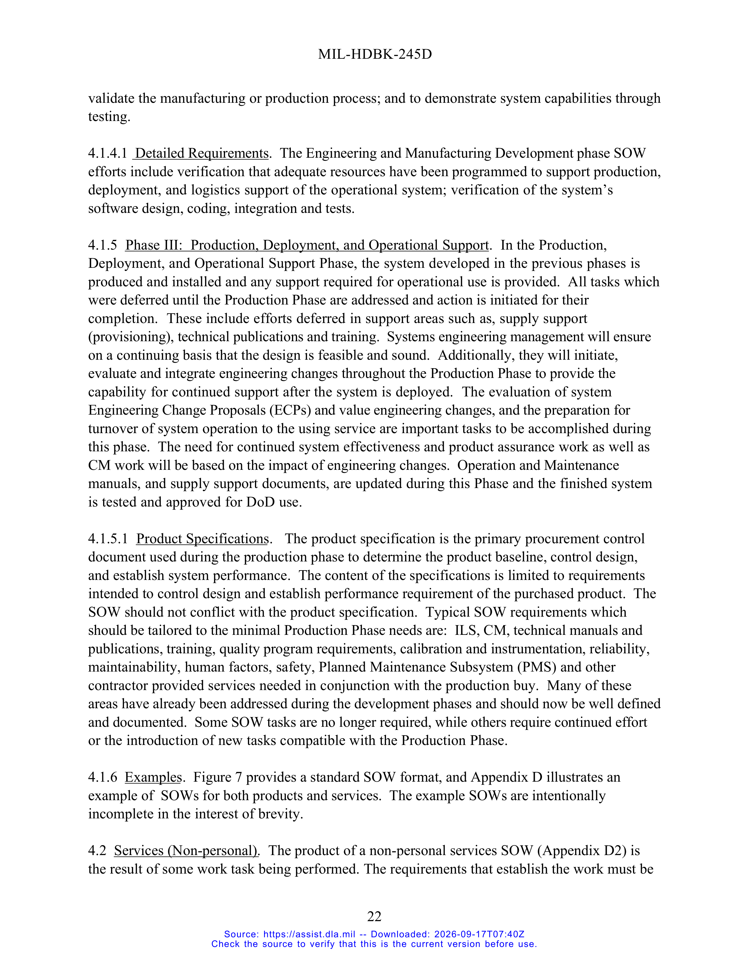 DoD Preparation of Statement of Work (SOW) Handbook — page 27
