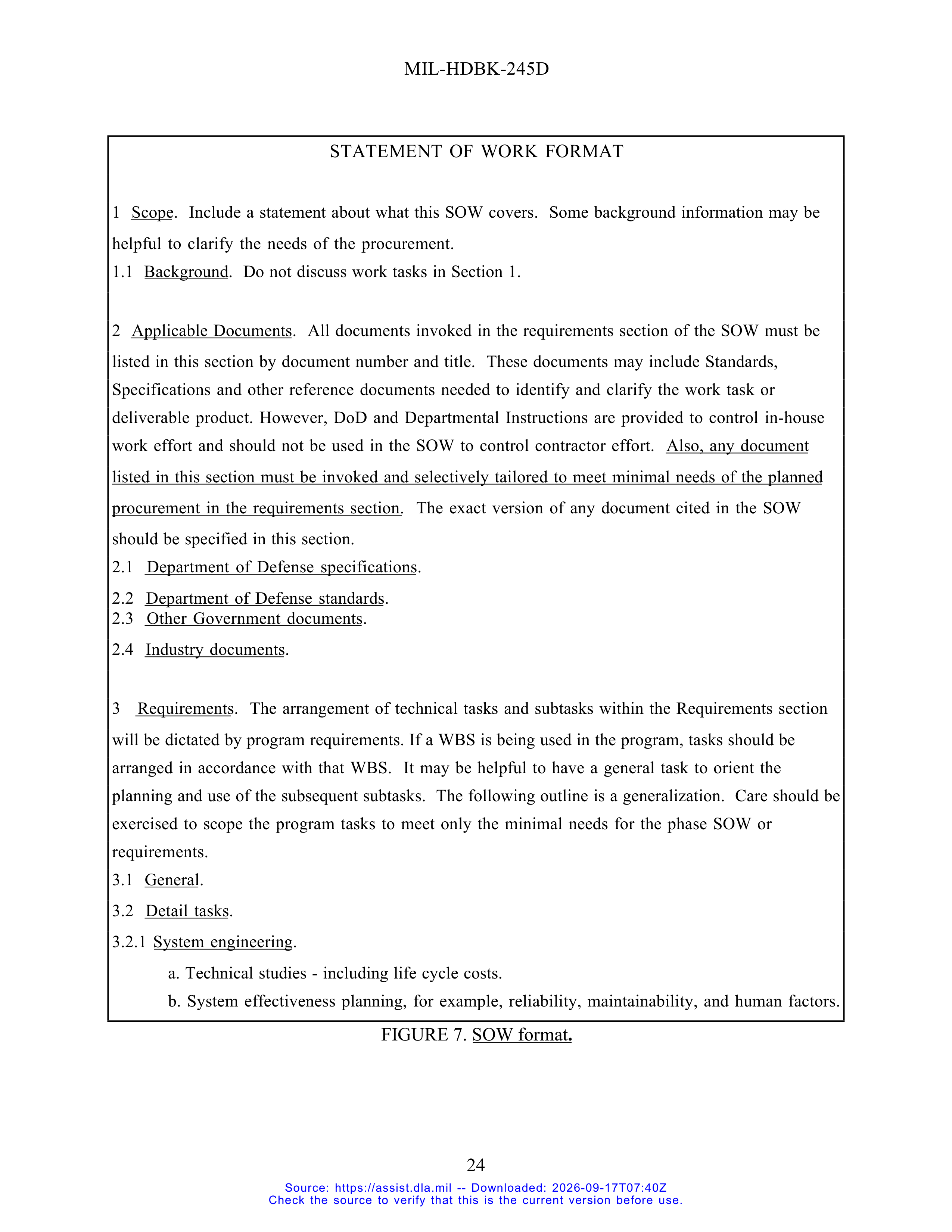 DoD Preparation of Statement of Work (SOW) Handbook — page 29