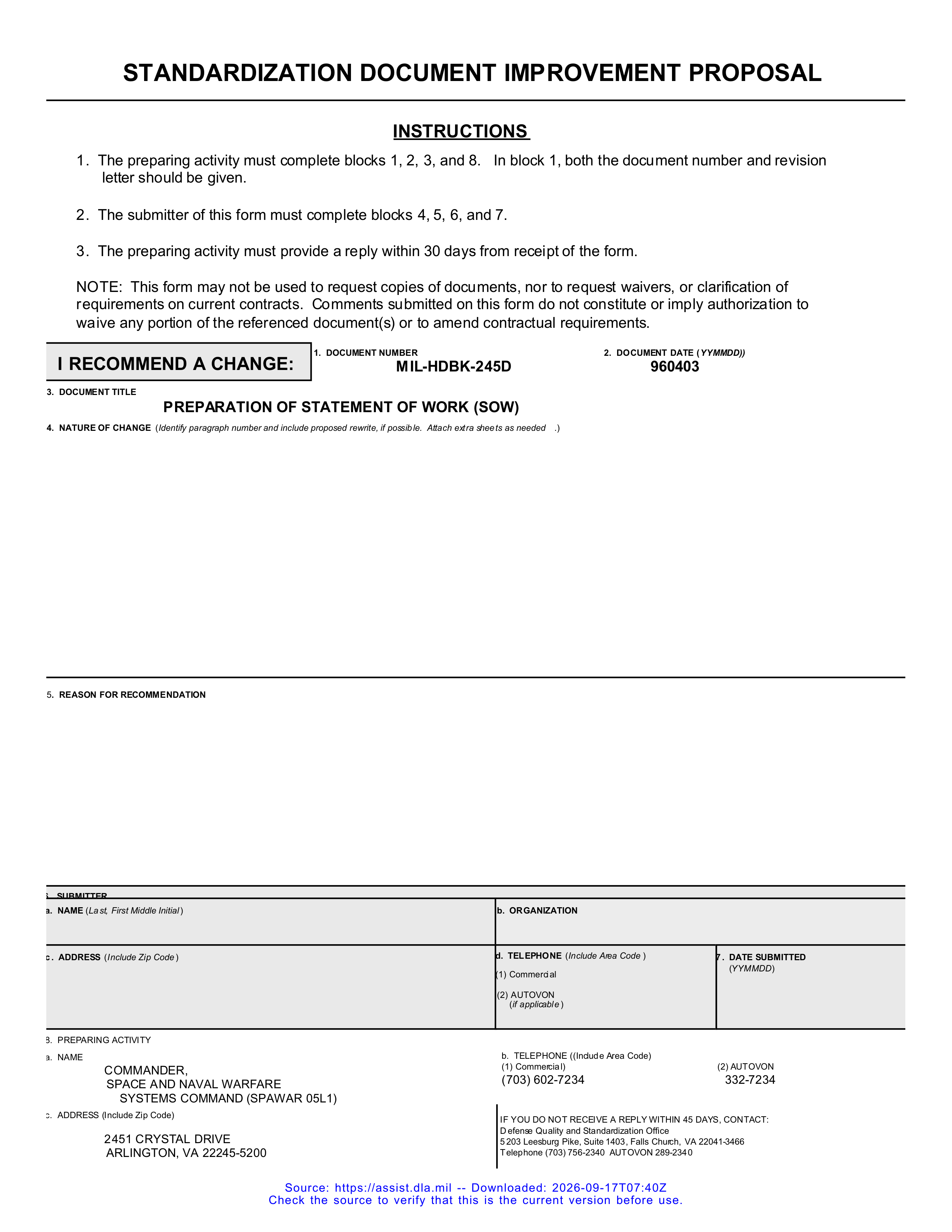 DoD Preparation of Statement of Work (SOW) Handbook — page 53