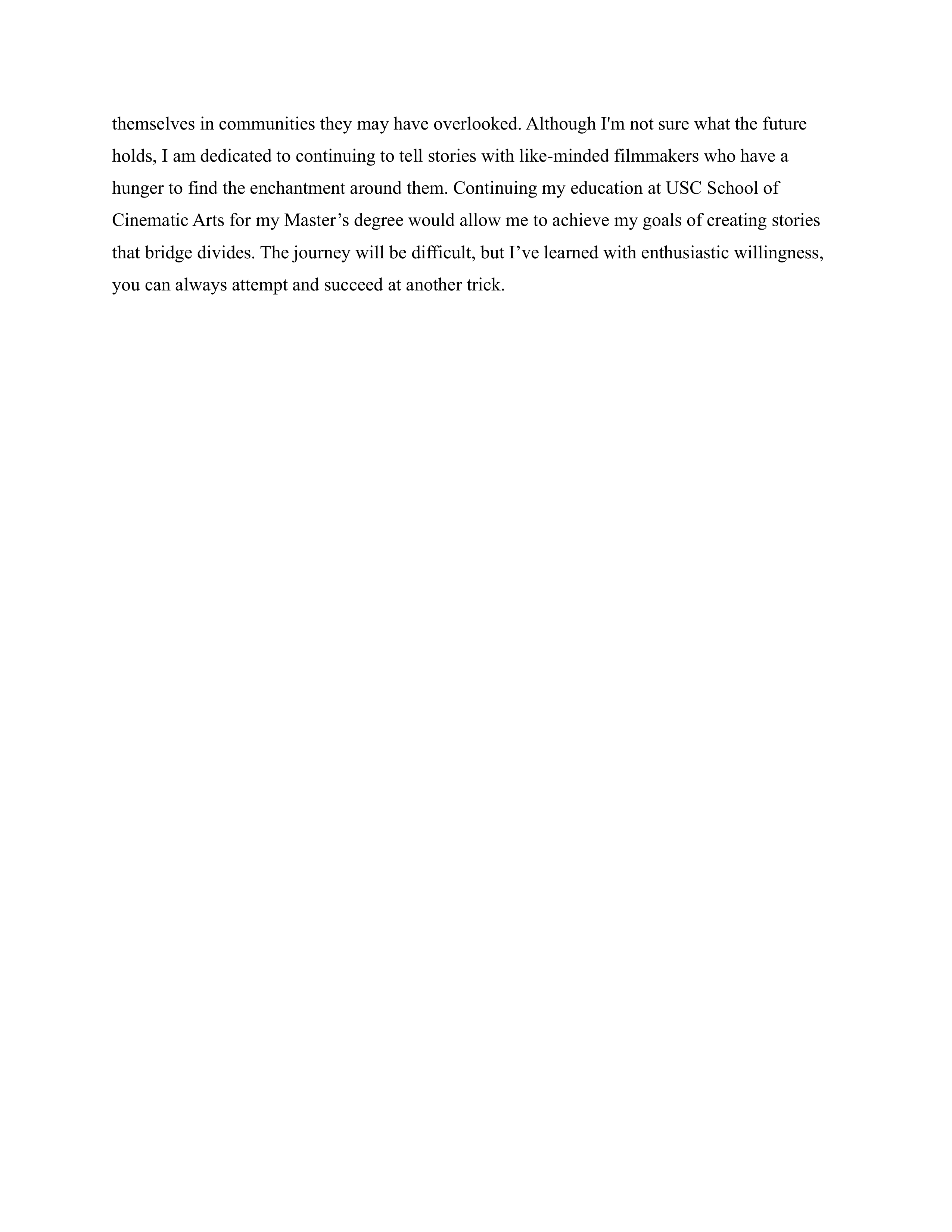 Documentary Filmmaking Personal Statement — page 3