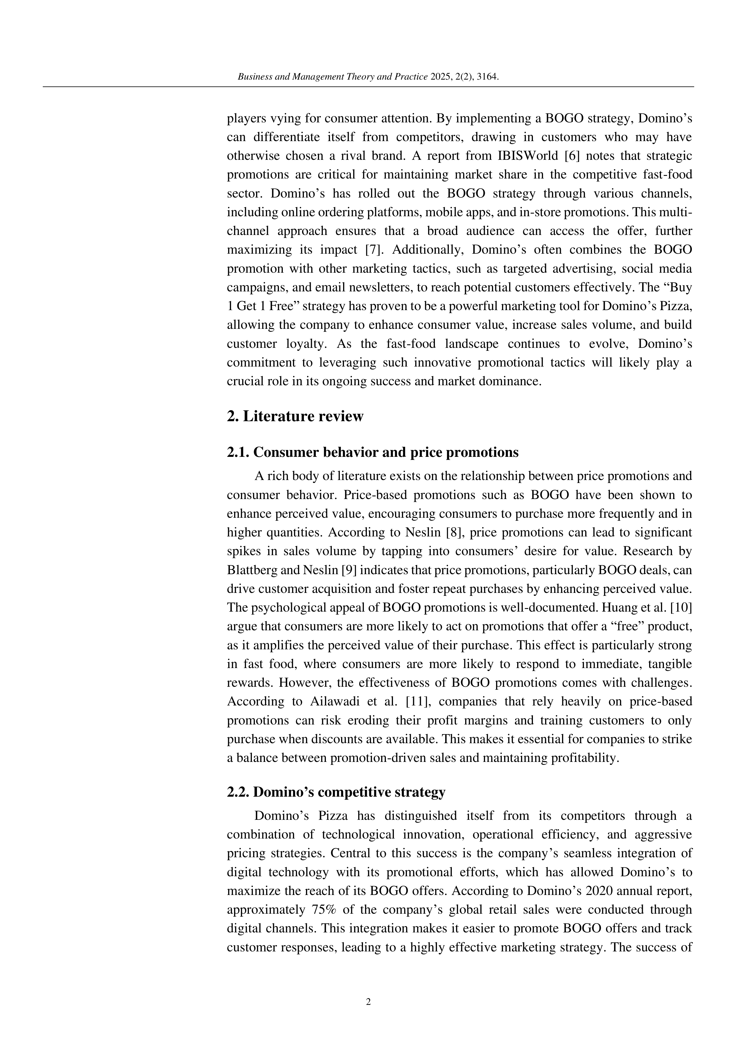 Dominos Pizza Case Study — page 2