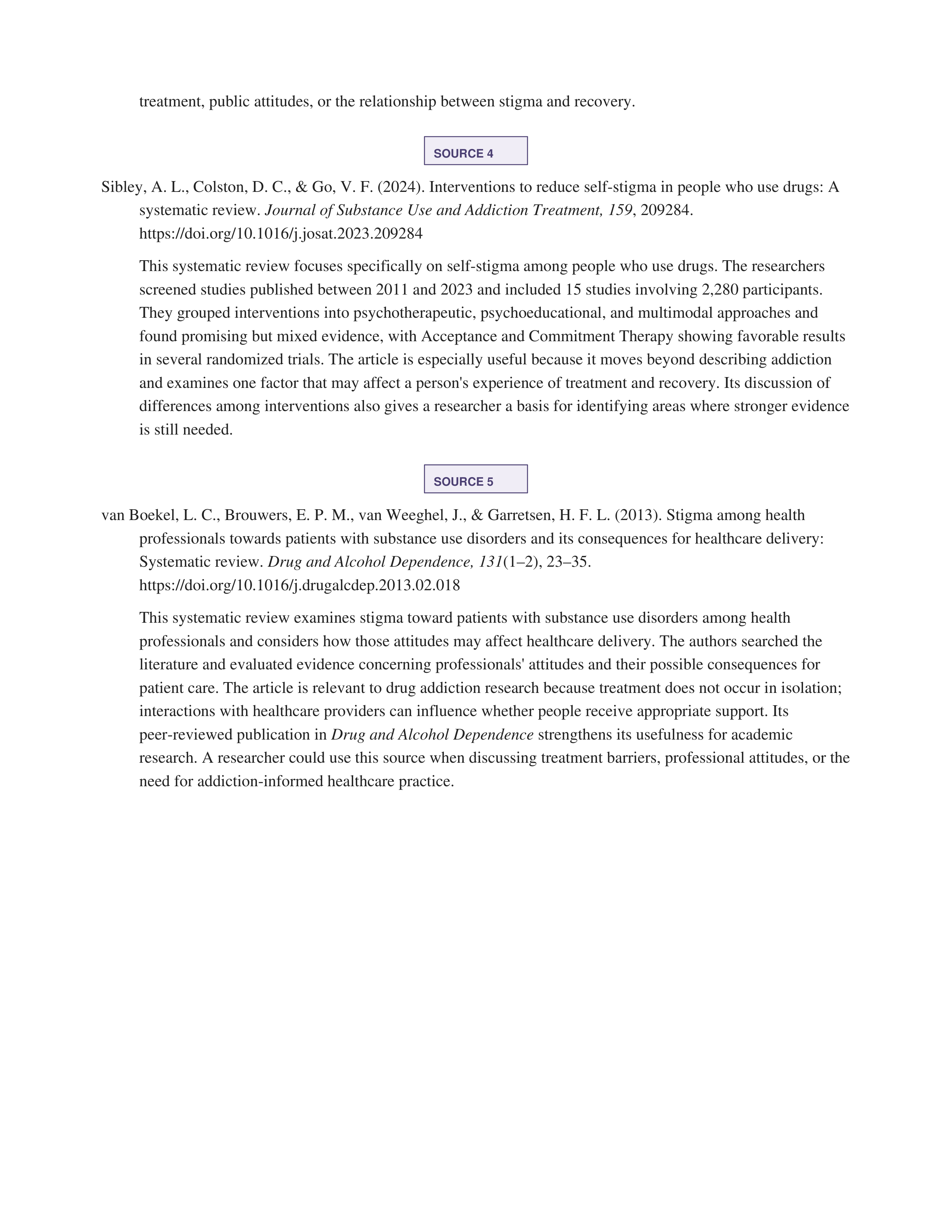 Drug Addiction Annotated Bibliography — page 2
