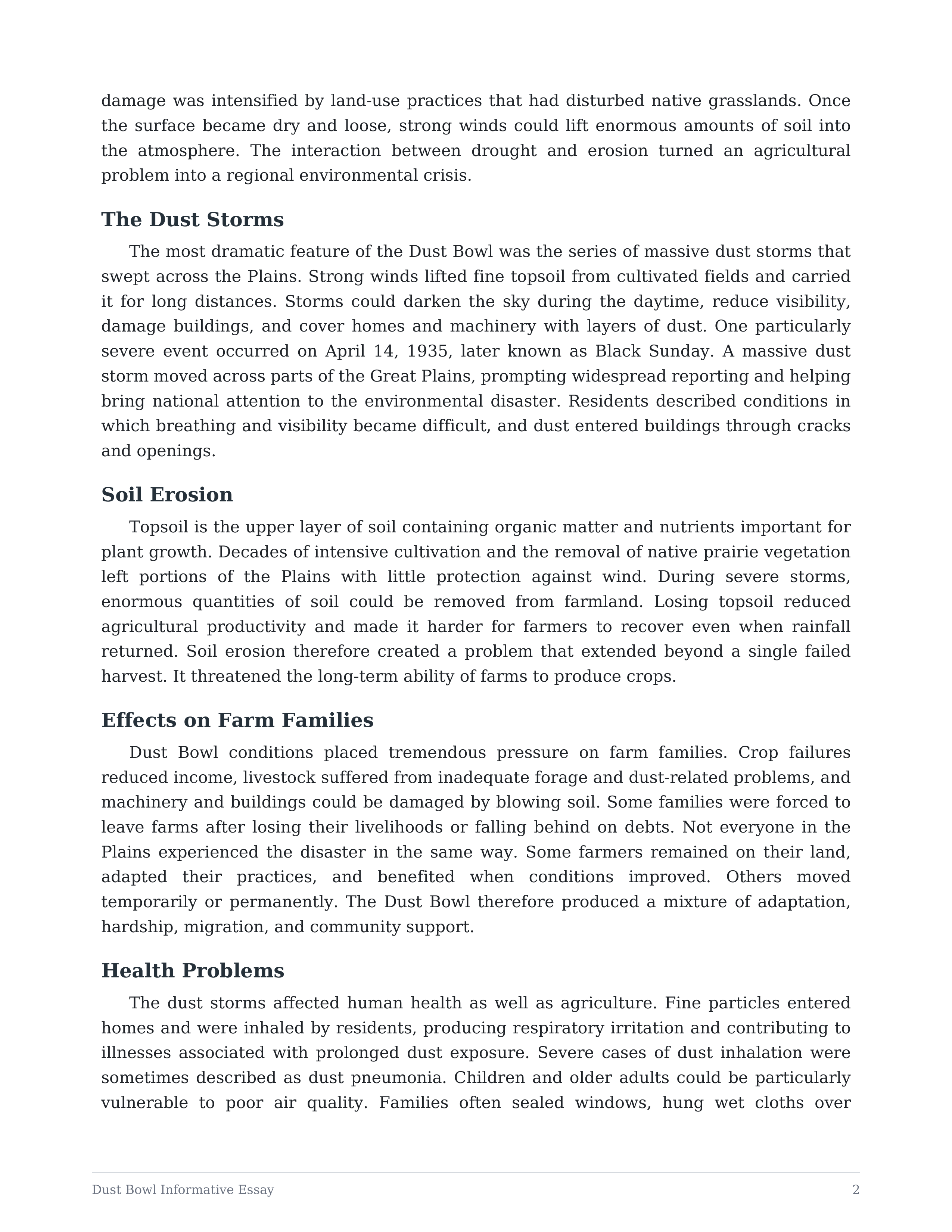 Dust Bowl Informative Essay — page 2